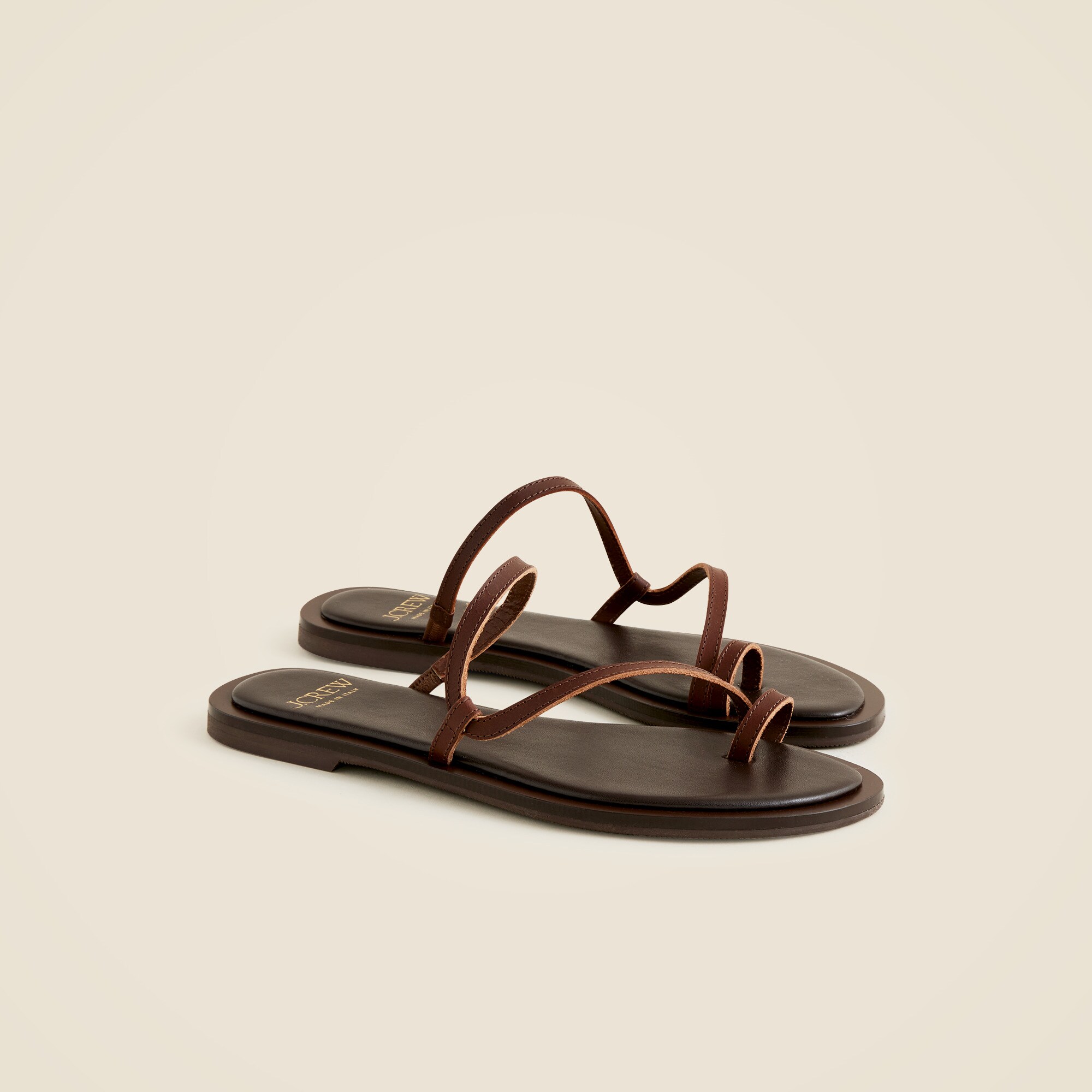 Carsen Made-in-Italy toe-ring sandals in leather