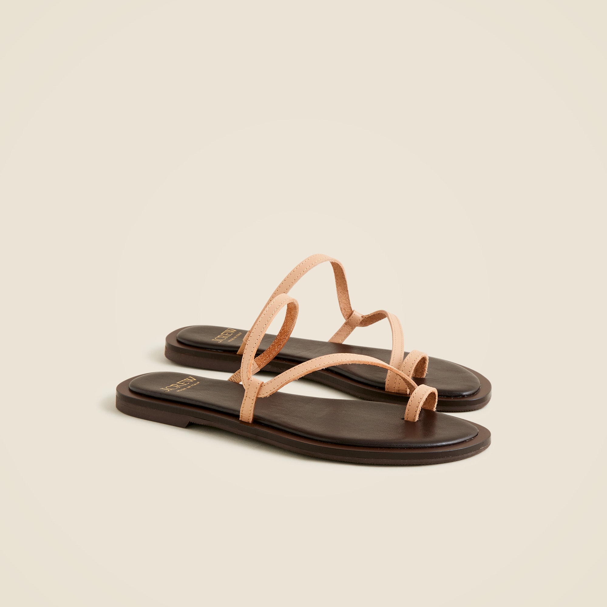 Carsen Made-in-Italy toe-ring sandals in leather