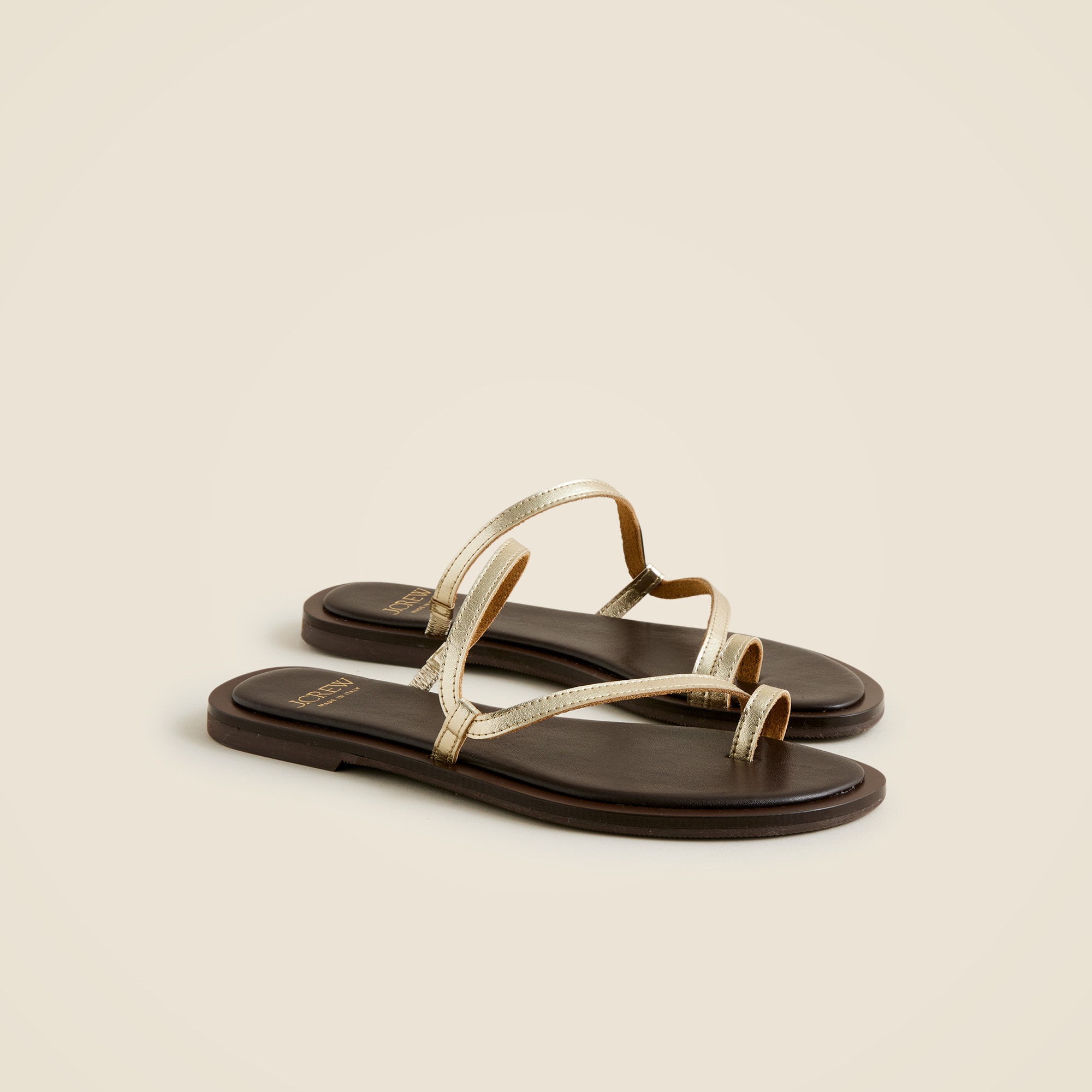 womens Carsen Made-in-Italy toe-ring sandals in metallic leather