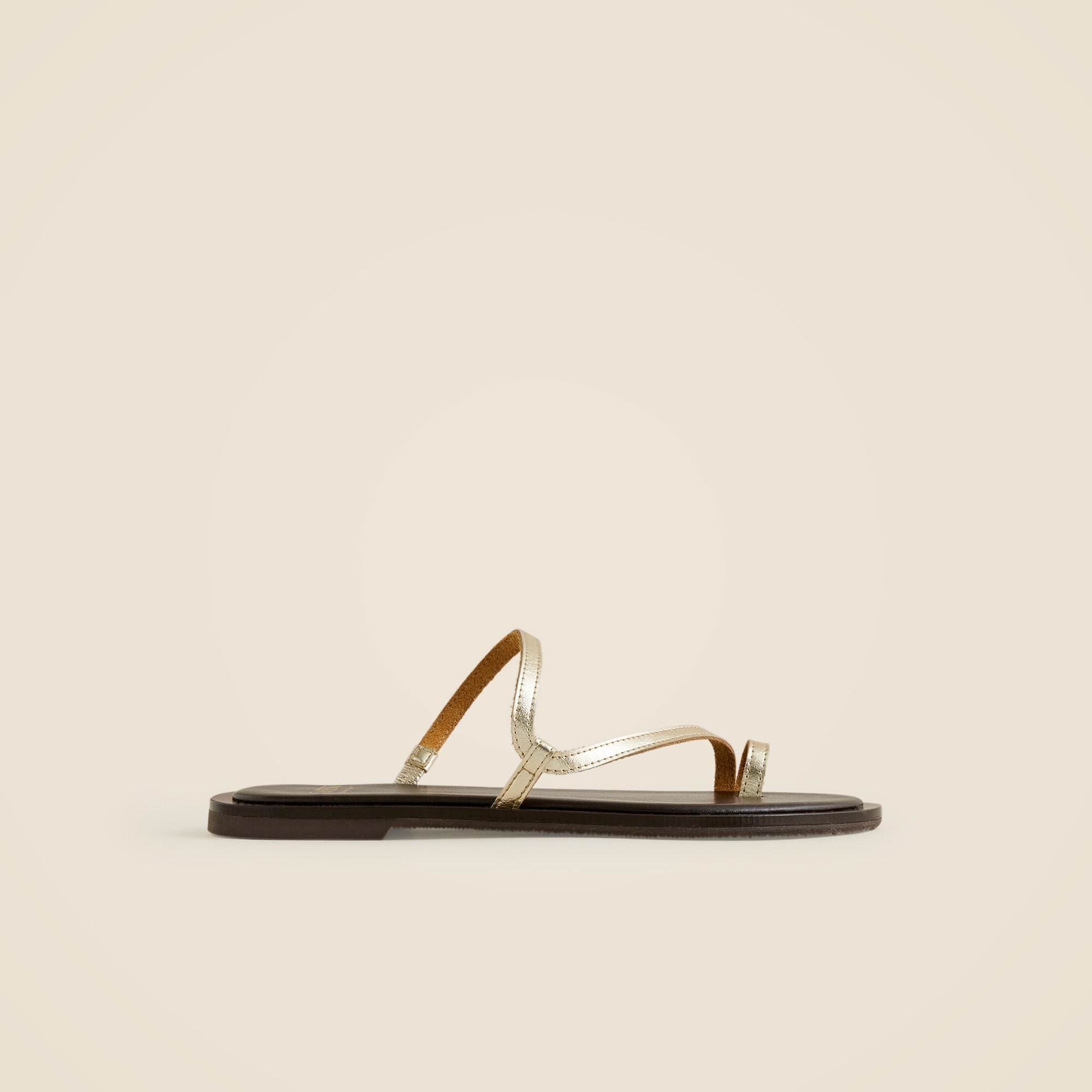 Carsen Made-in-Italy toe-ring sandals in metallic leather