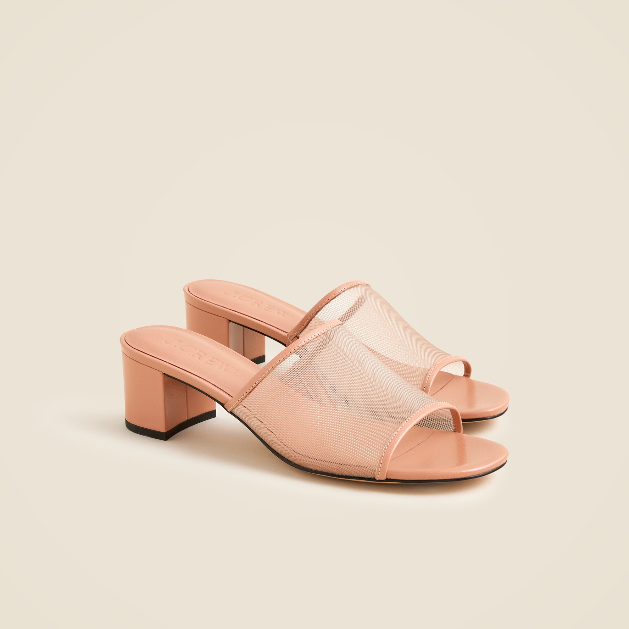 womens Mule block-heel sandals in mesh