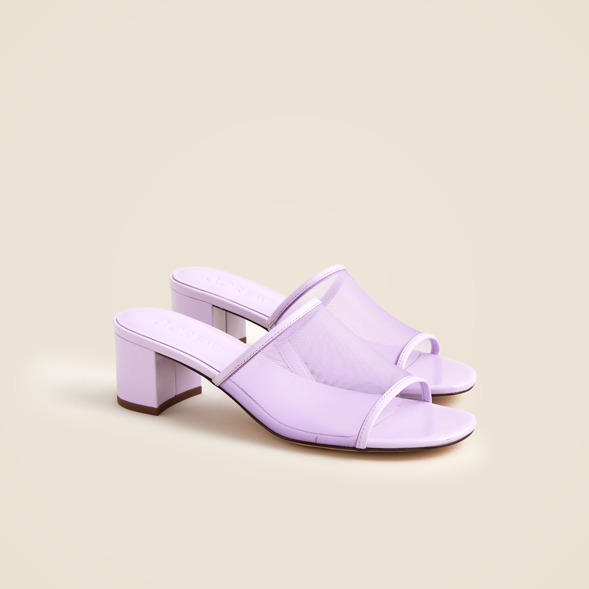womens Mule block-heel sandals in mesh