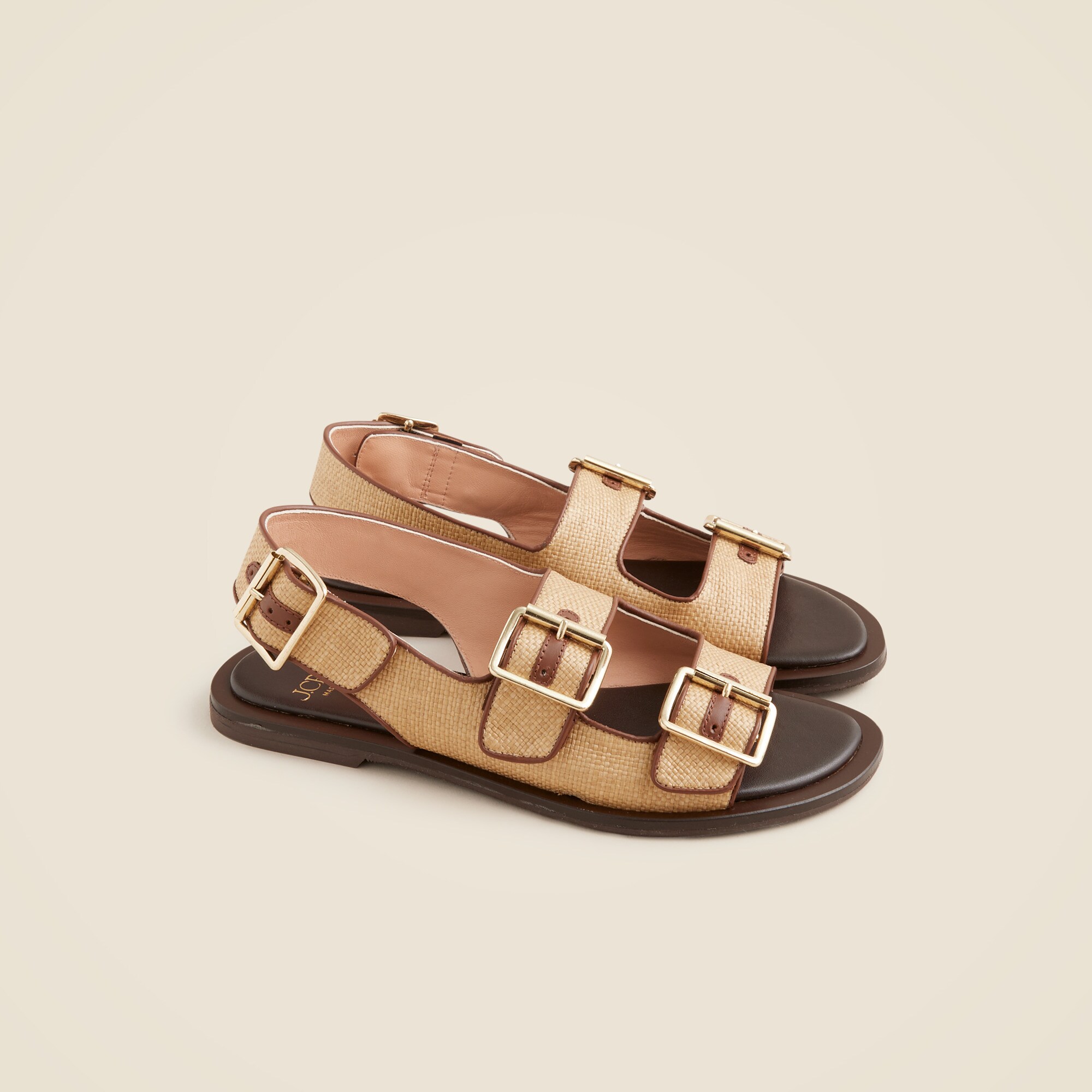 Carsen Made-in-Italy slingback sandals in faux raffia