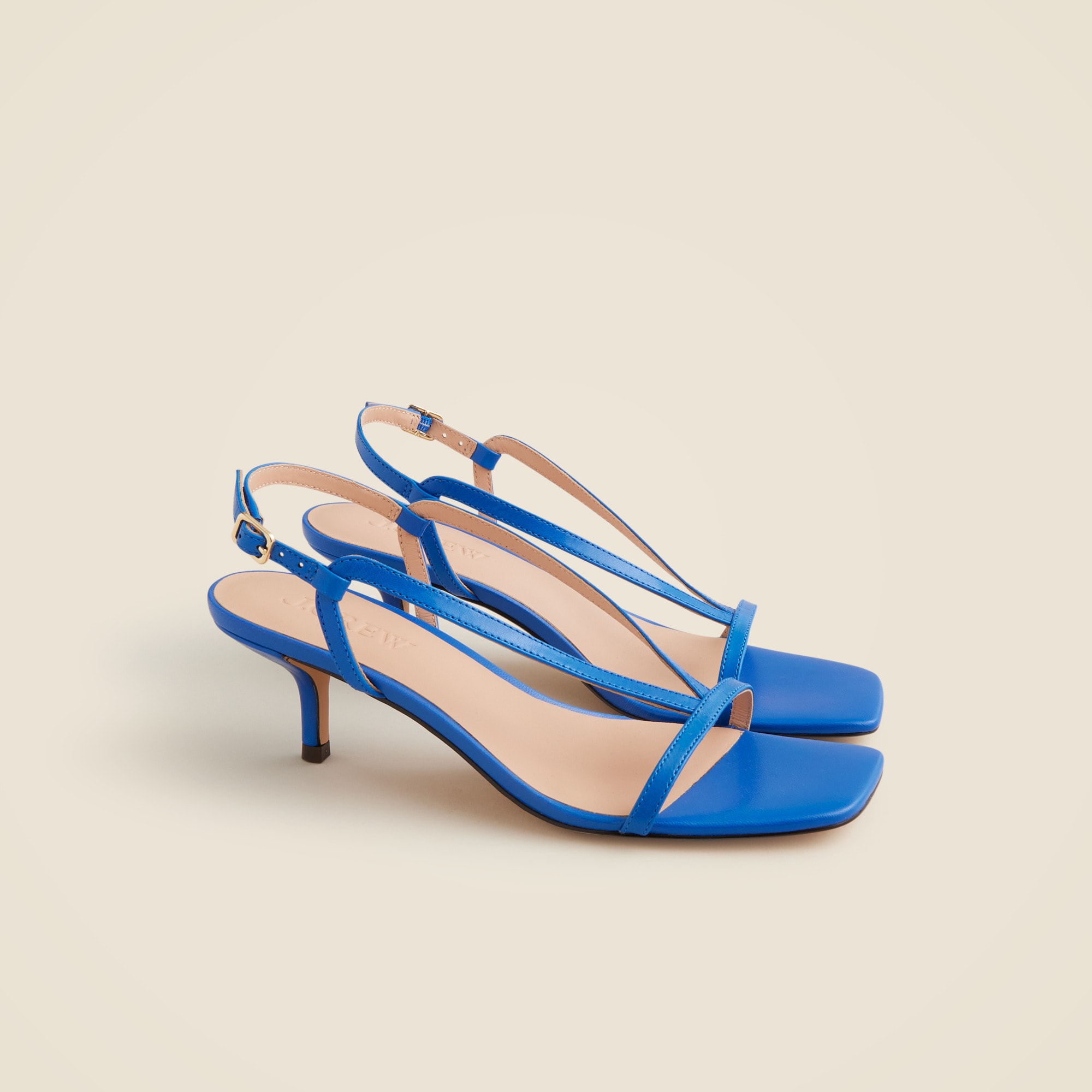 Krista slingback kitten-heel sandals in leather