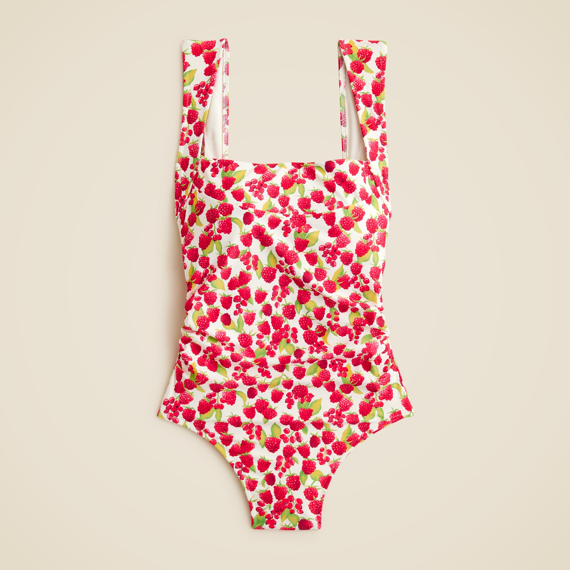 ウェア naicha3316 Nia Ruched Squareneck One-piece Swimsuit In Raspberry Print For