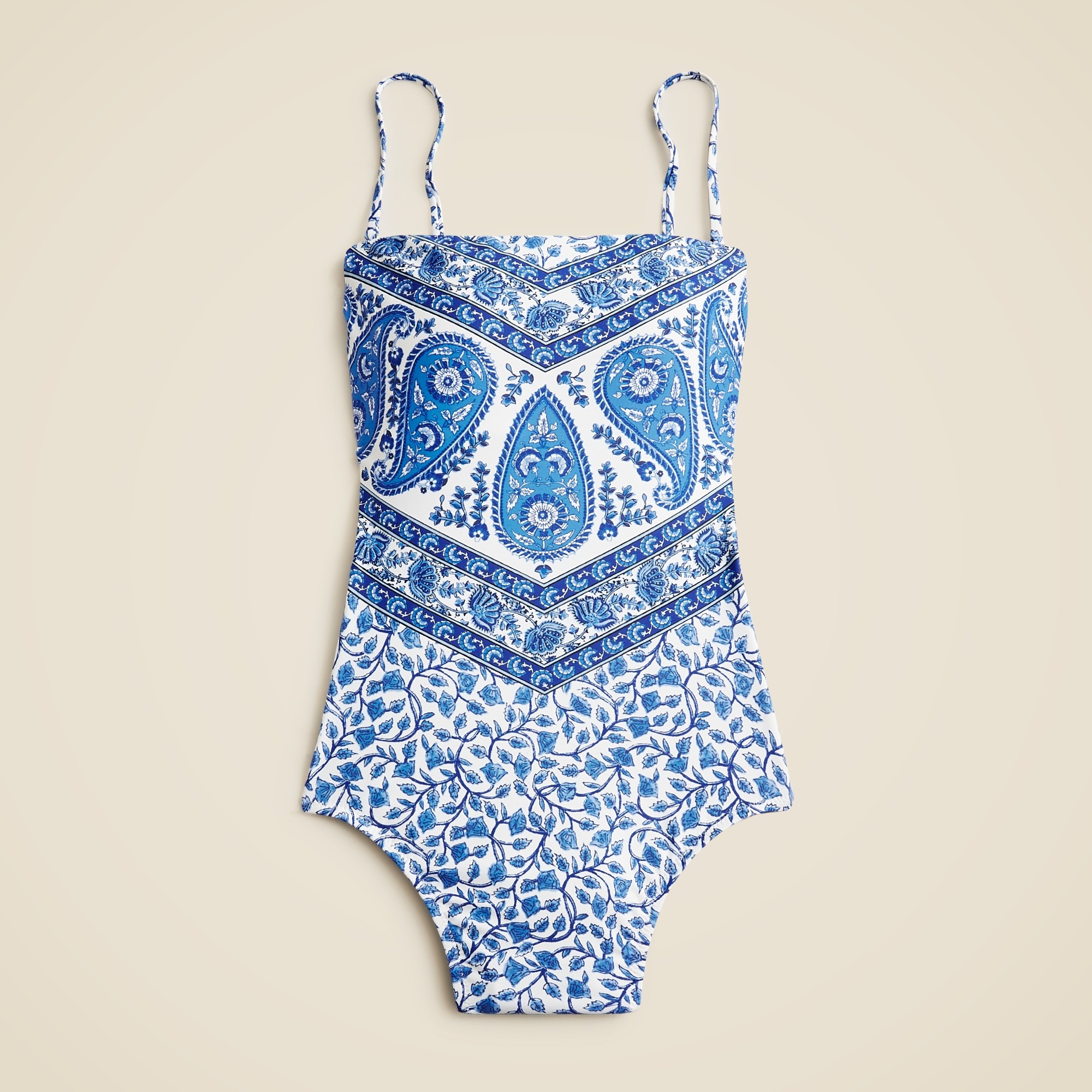 womens Gemma bandeau one-piece in bandana block print
