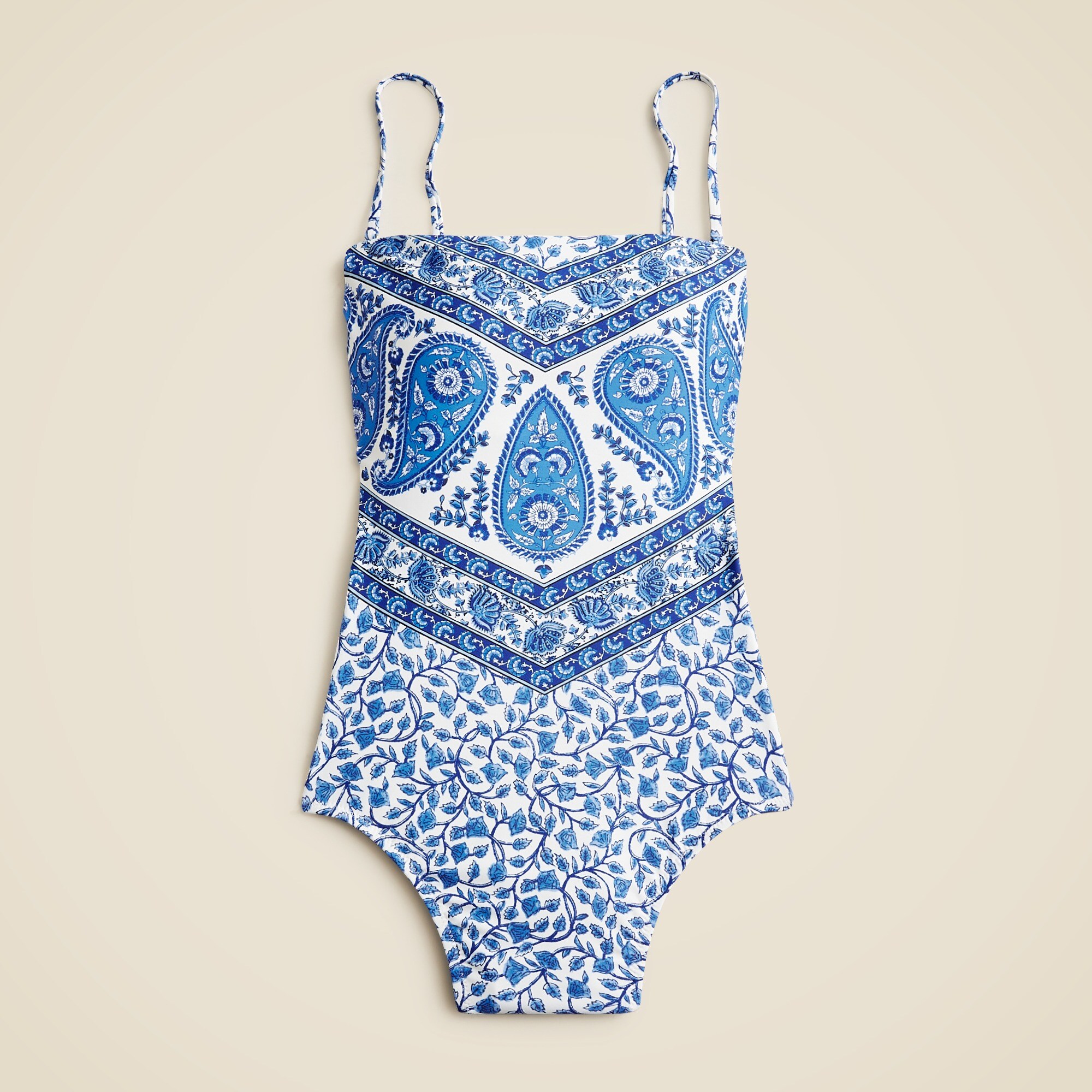 Gemma bandeau one-piece in bandana block print