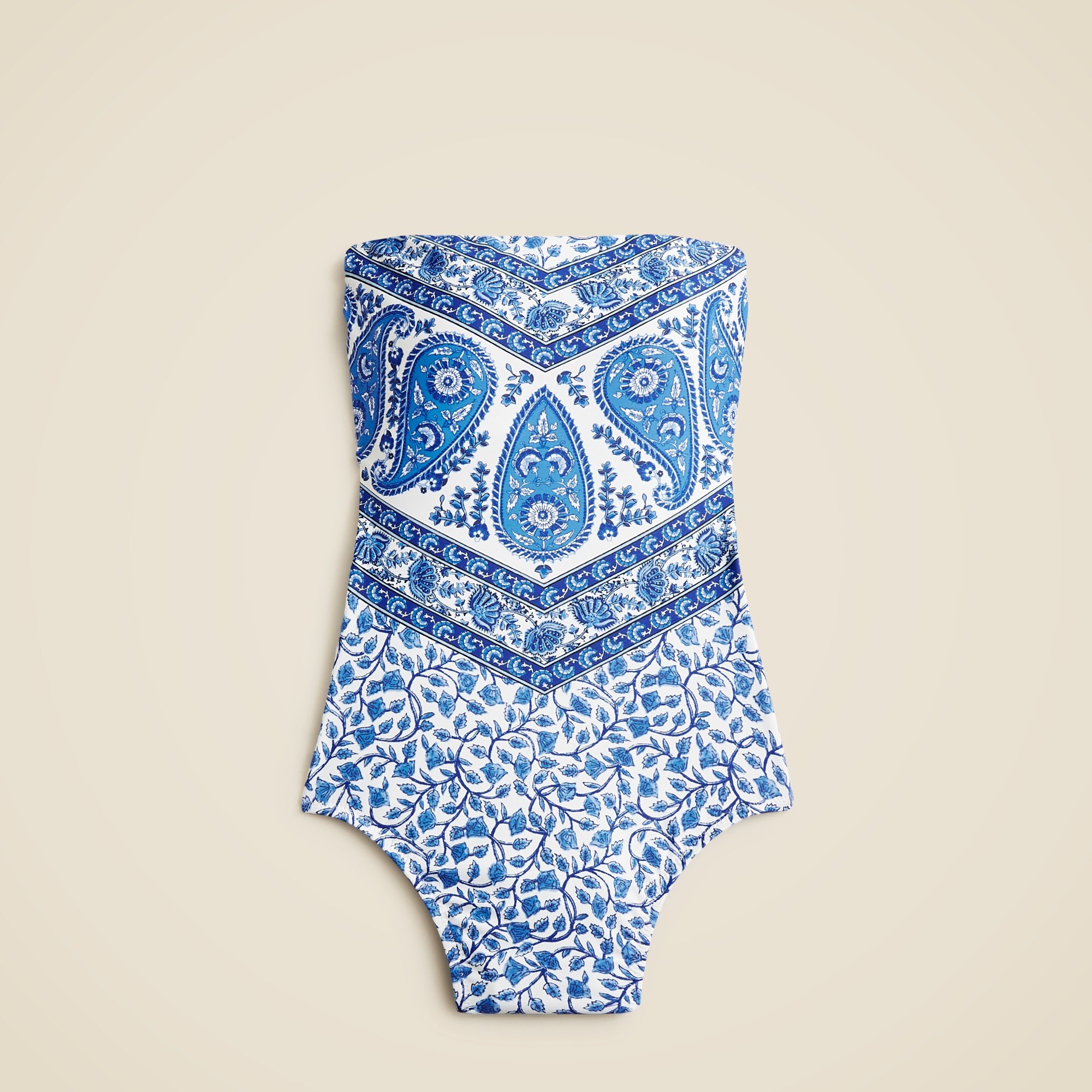 Gemma Bandeau One-piece In Bandana Block Print For Women | J.Crew