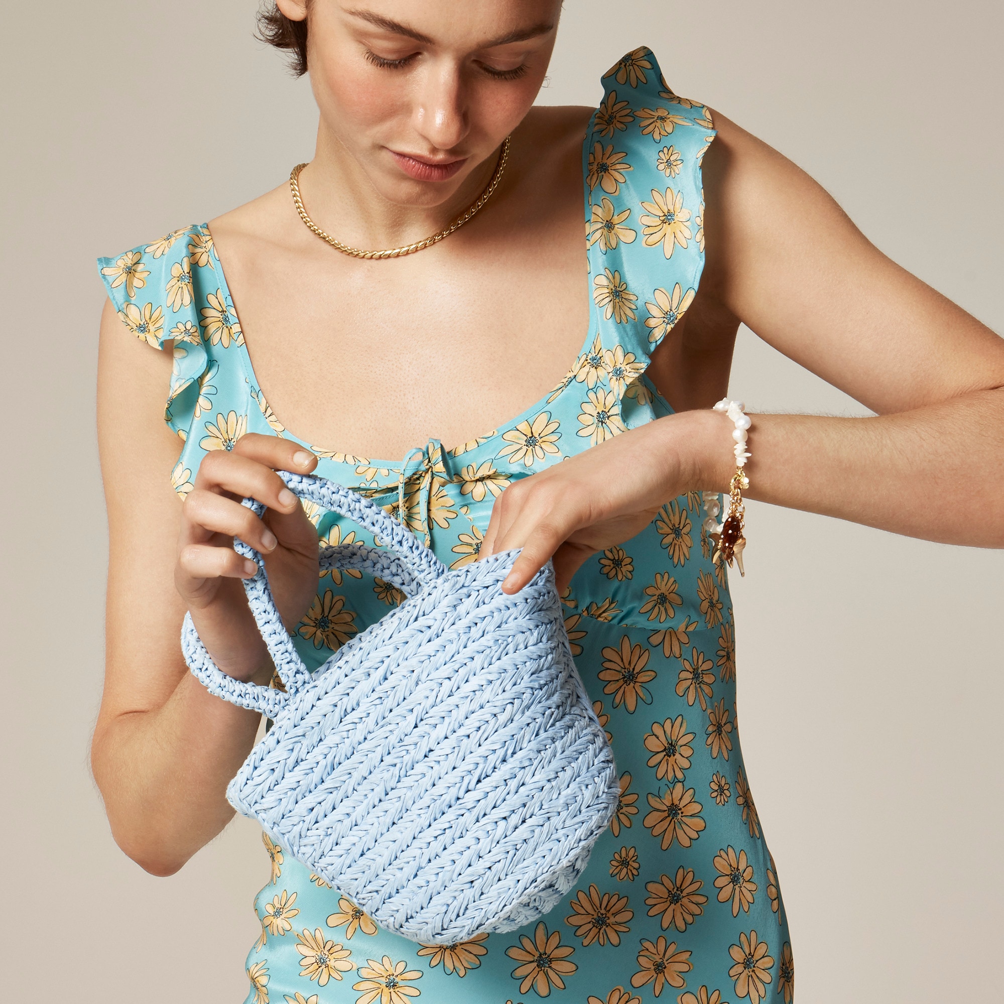 womens Small Malta handwoven straw bag