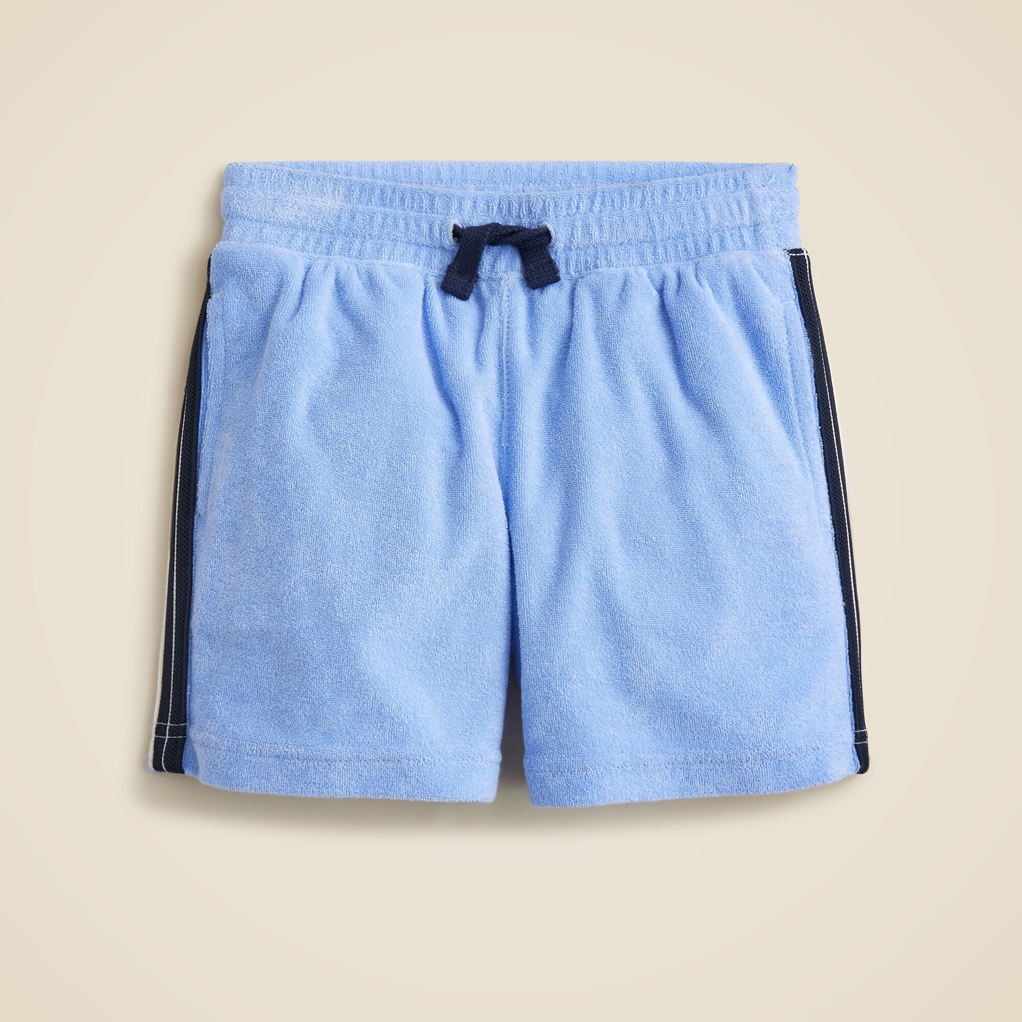 Kids' side-stripe pull-on short in towel terry