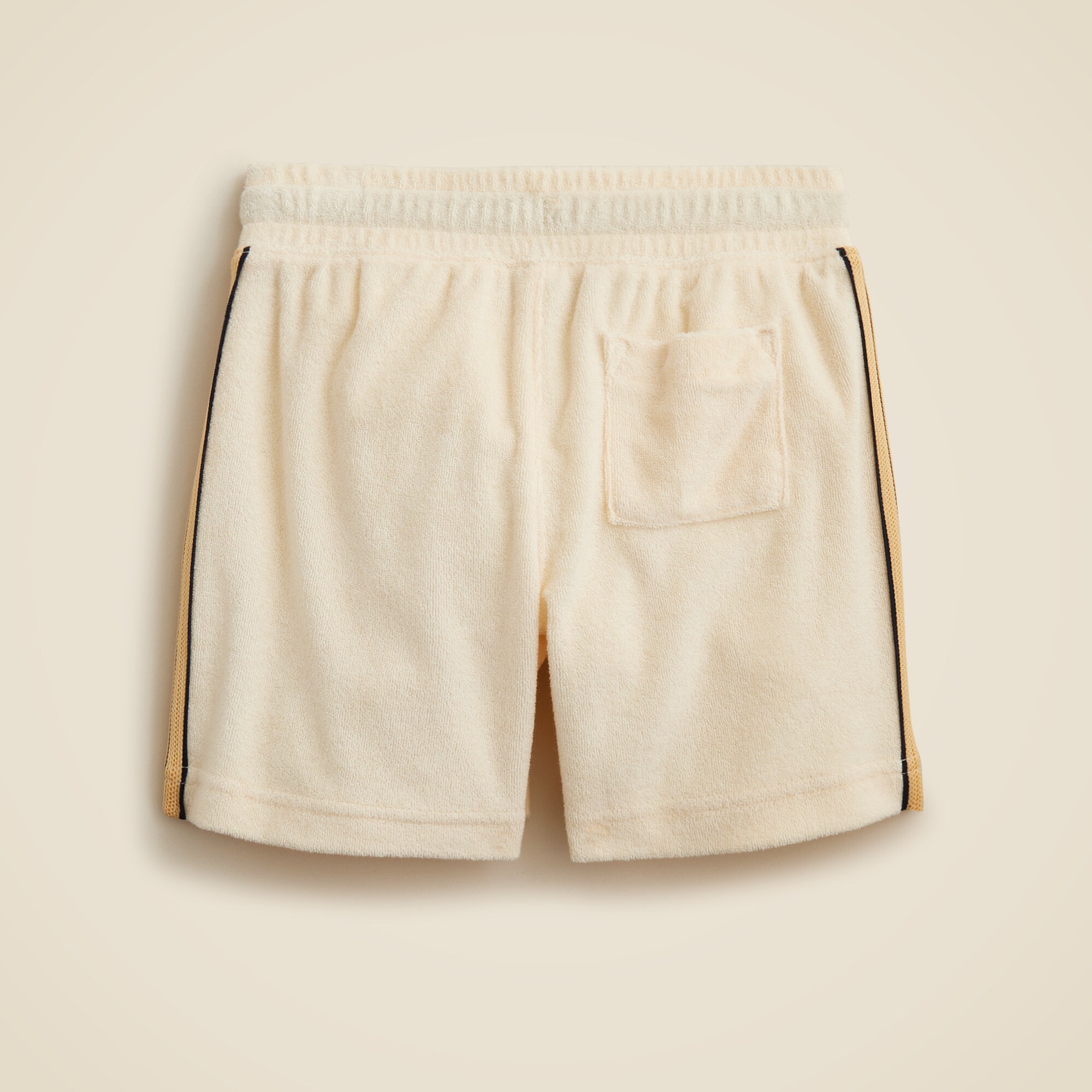 Kids' side-stripe pull-on short in towel terry