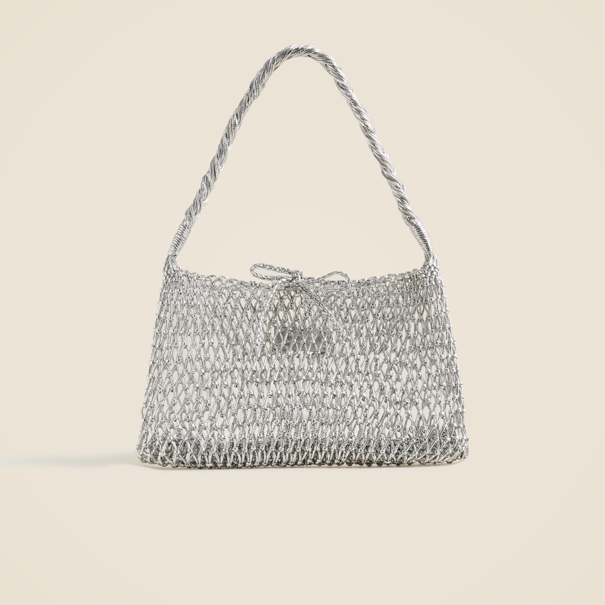 womens Small Cadiz handknotted shoulder bag in metallic