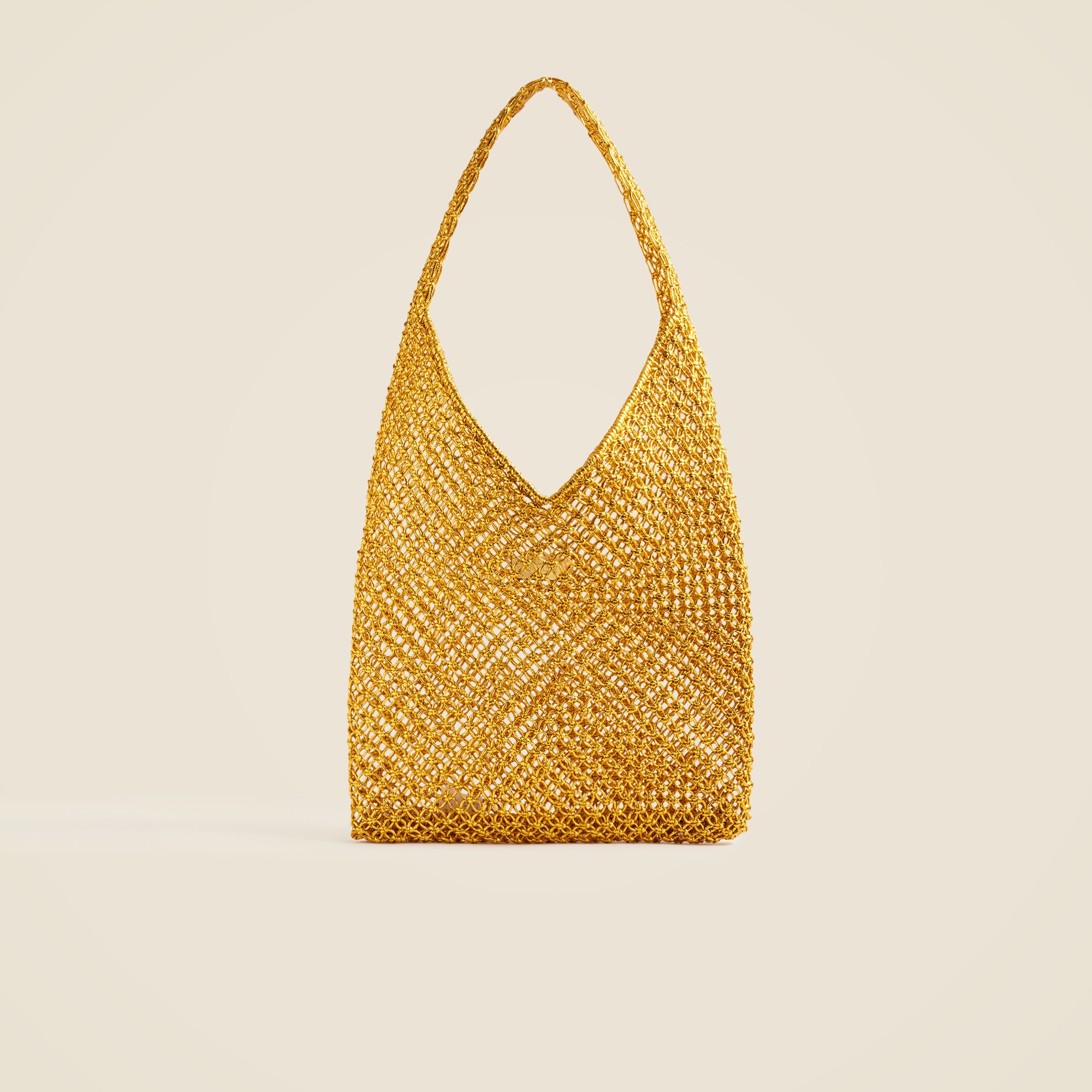 womens Handwoven metallic shoulder tote with Lurex&reg; metallic threads