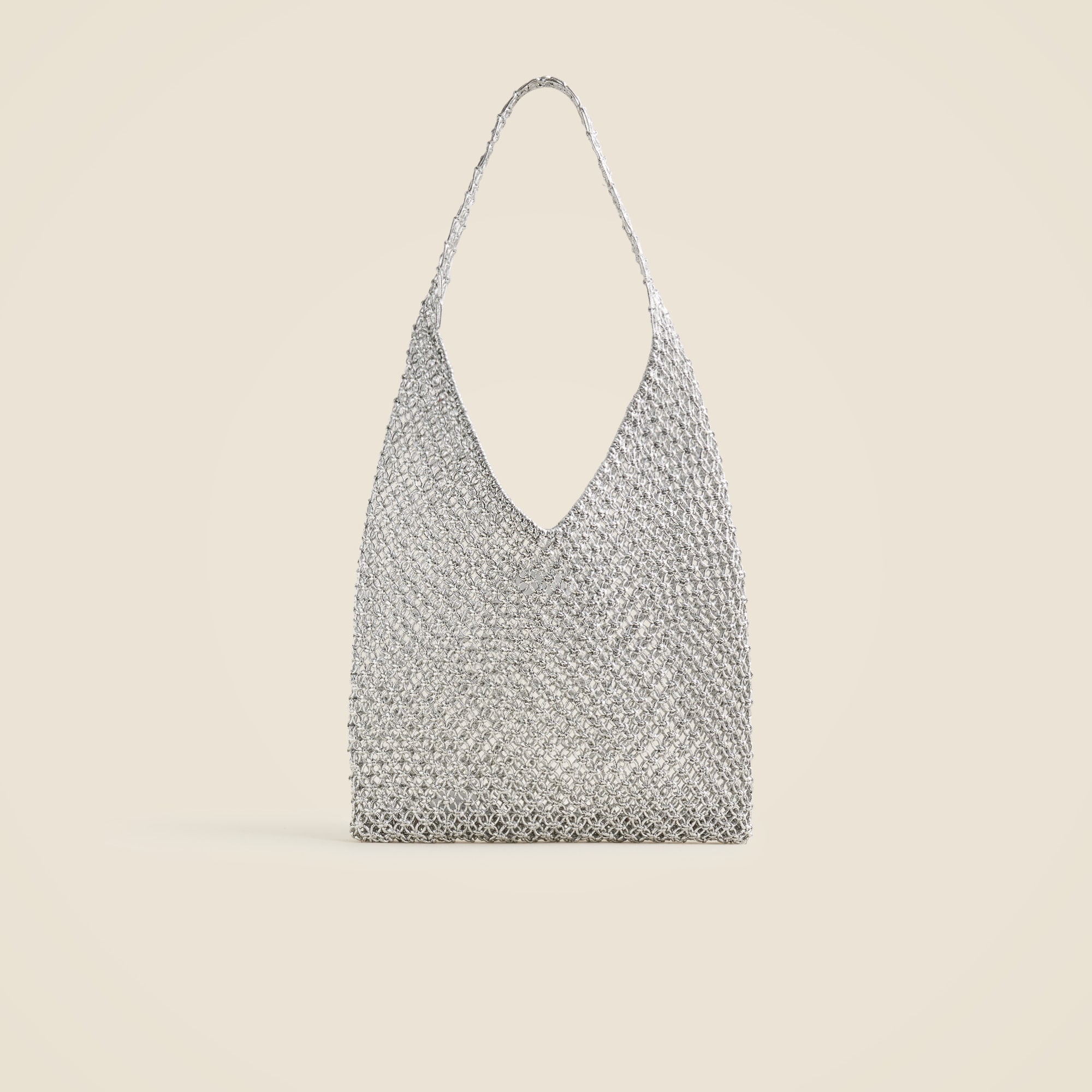 womens Handwoven metallic shoulder tote with Lurex&reg; metallic threads
