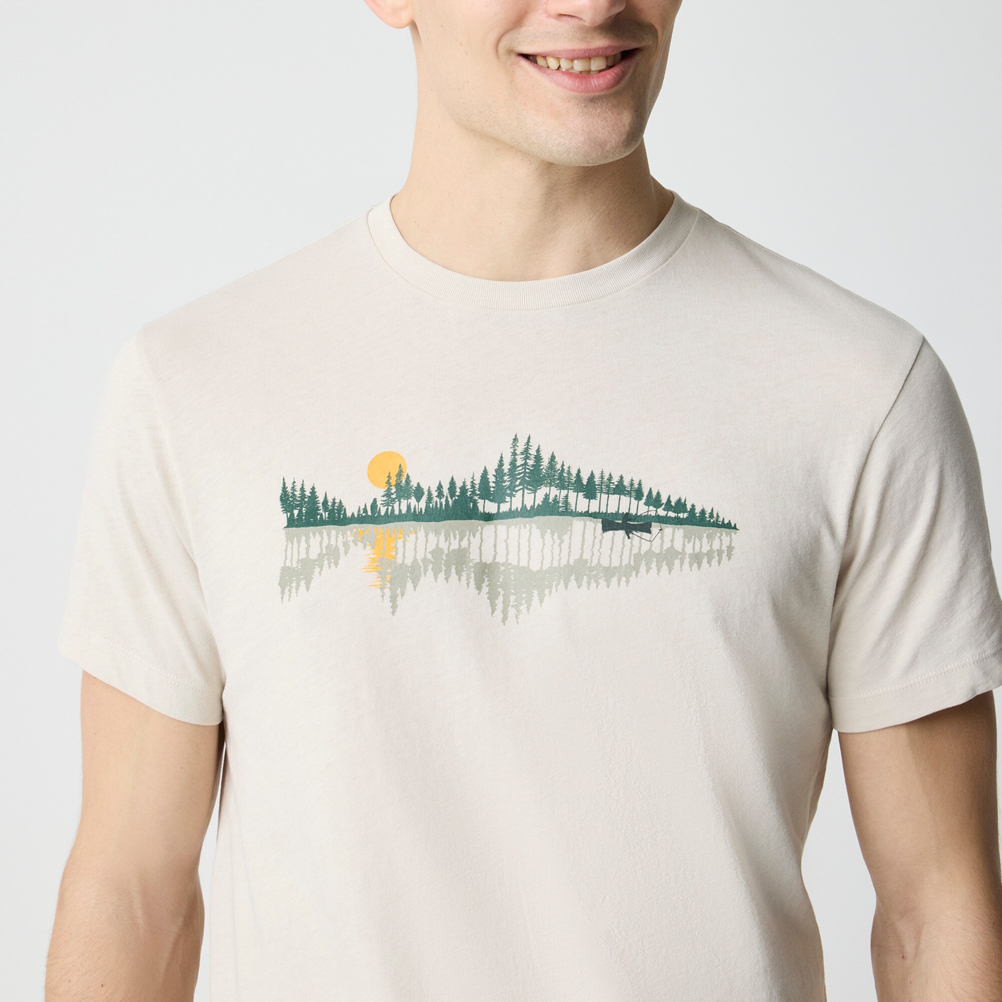Fishing reflection graphic tee
