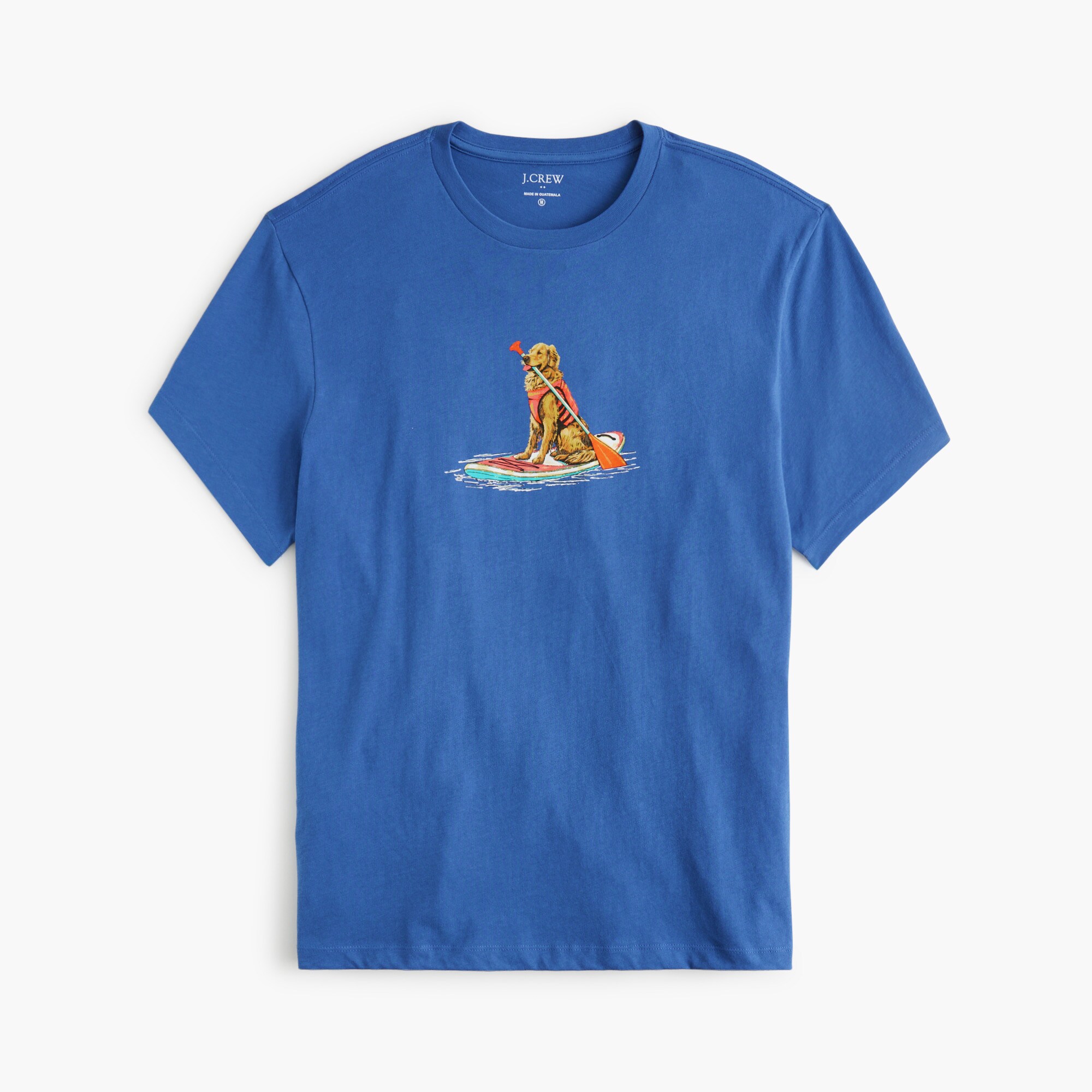 paddleboard dog graphic tee for men