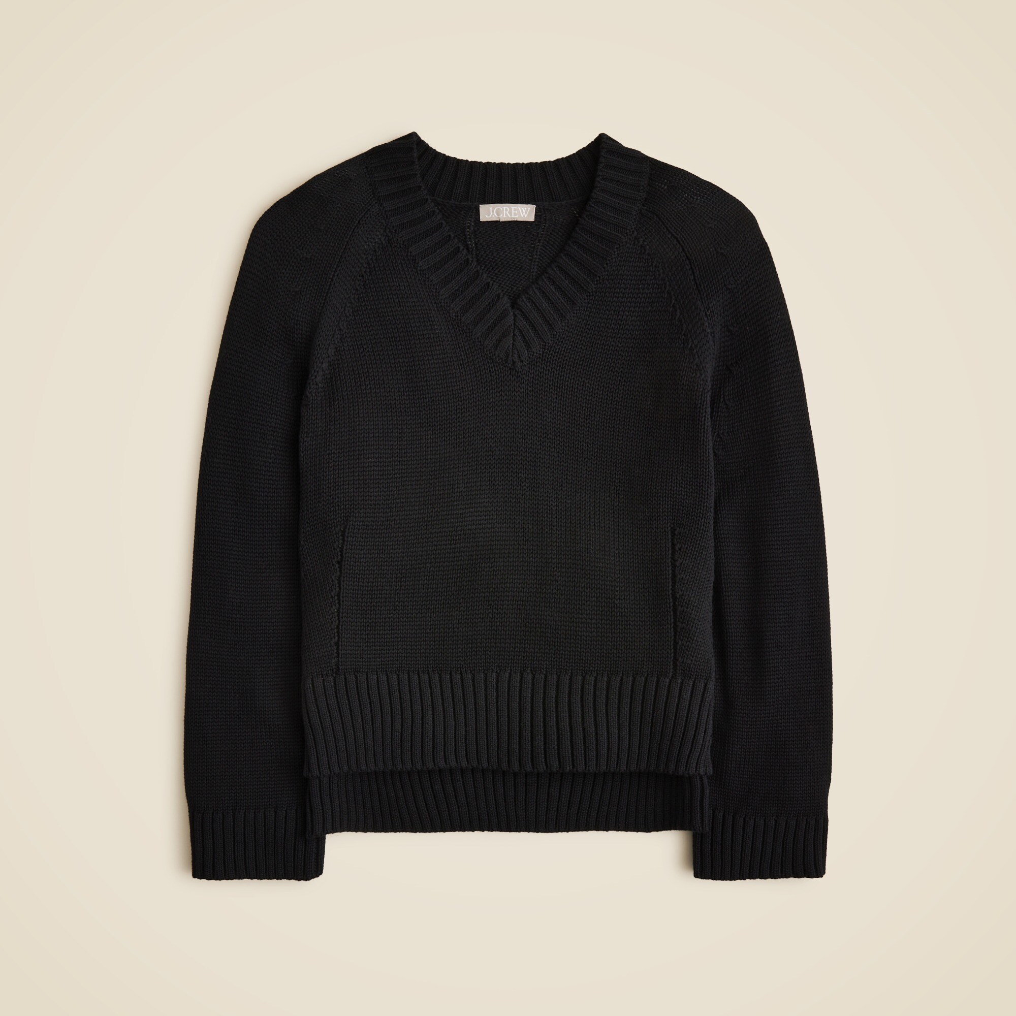 Heritage cotton relaxed V-neck sweater