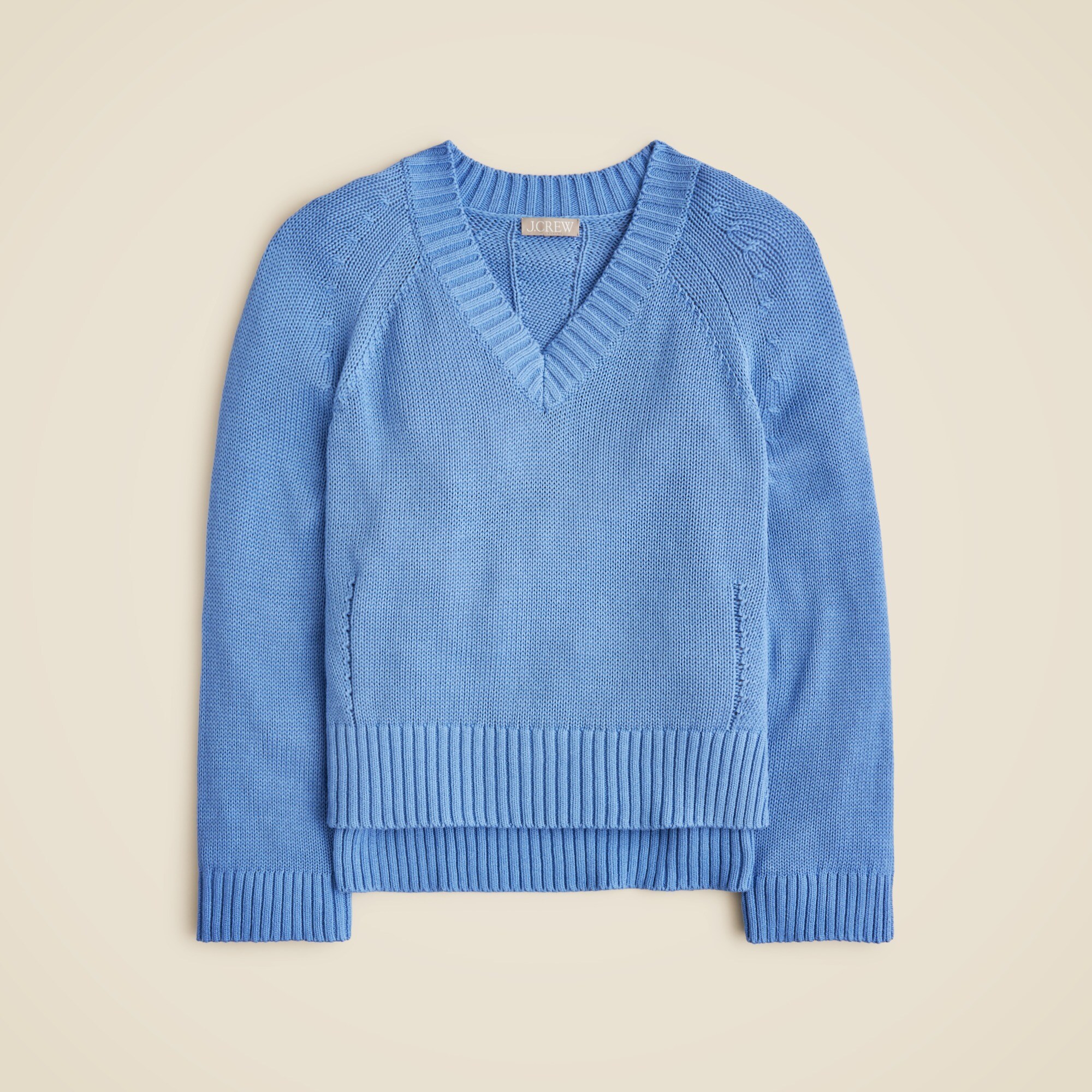 Heritage cotton relaxed V-neck sweater