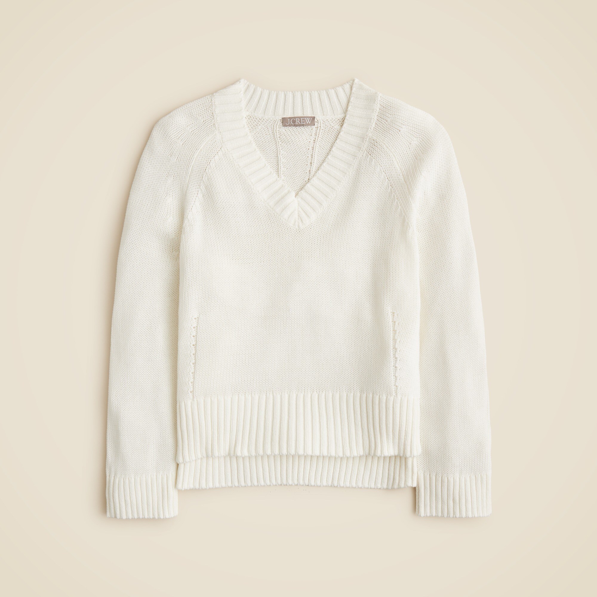 Heritage cotton relaxed V-neck sweater