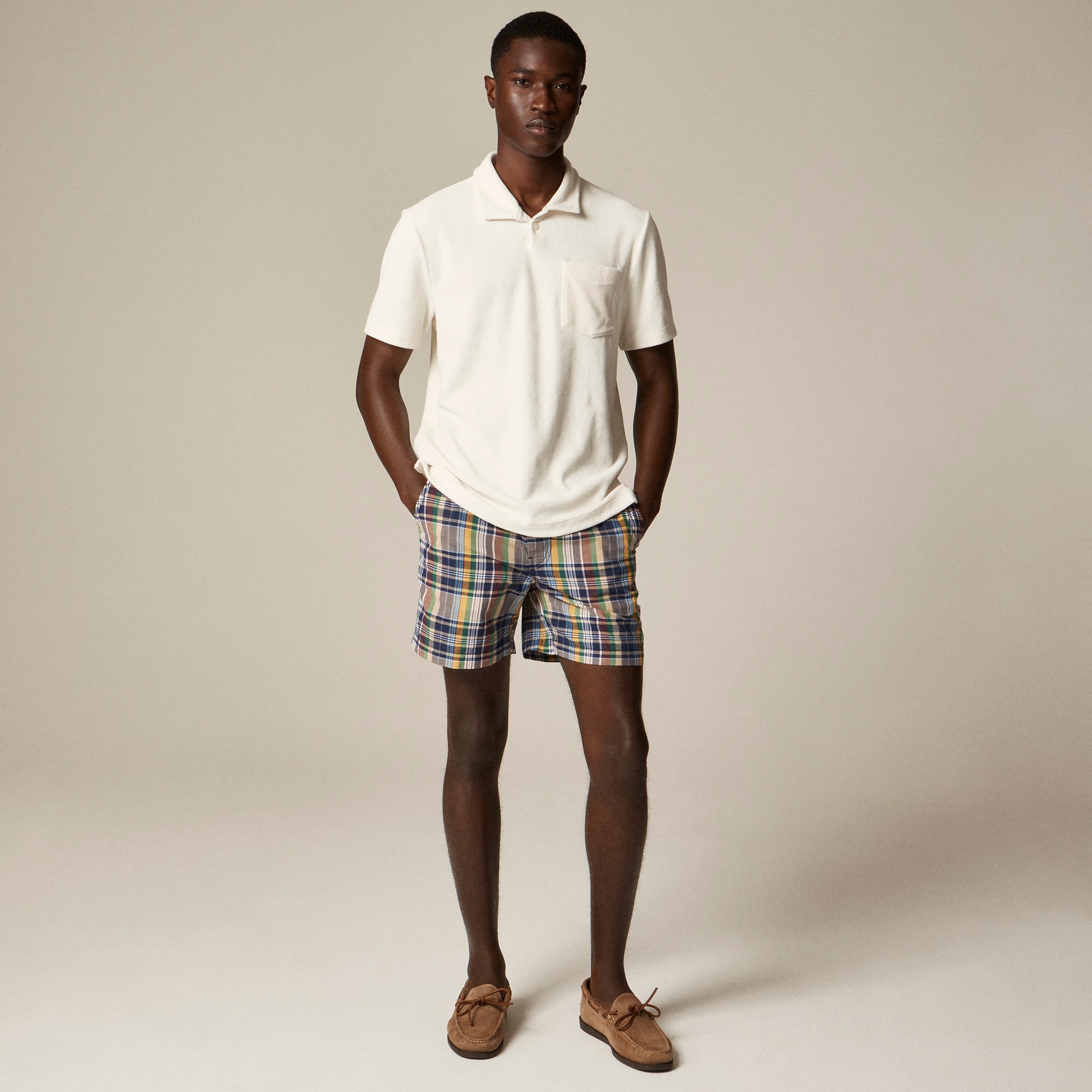 5.5" Pier short in cotton madras