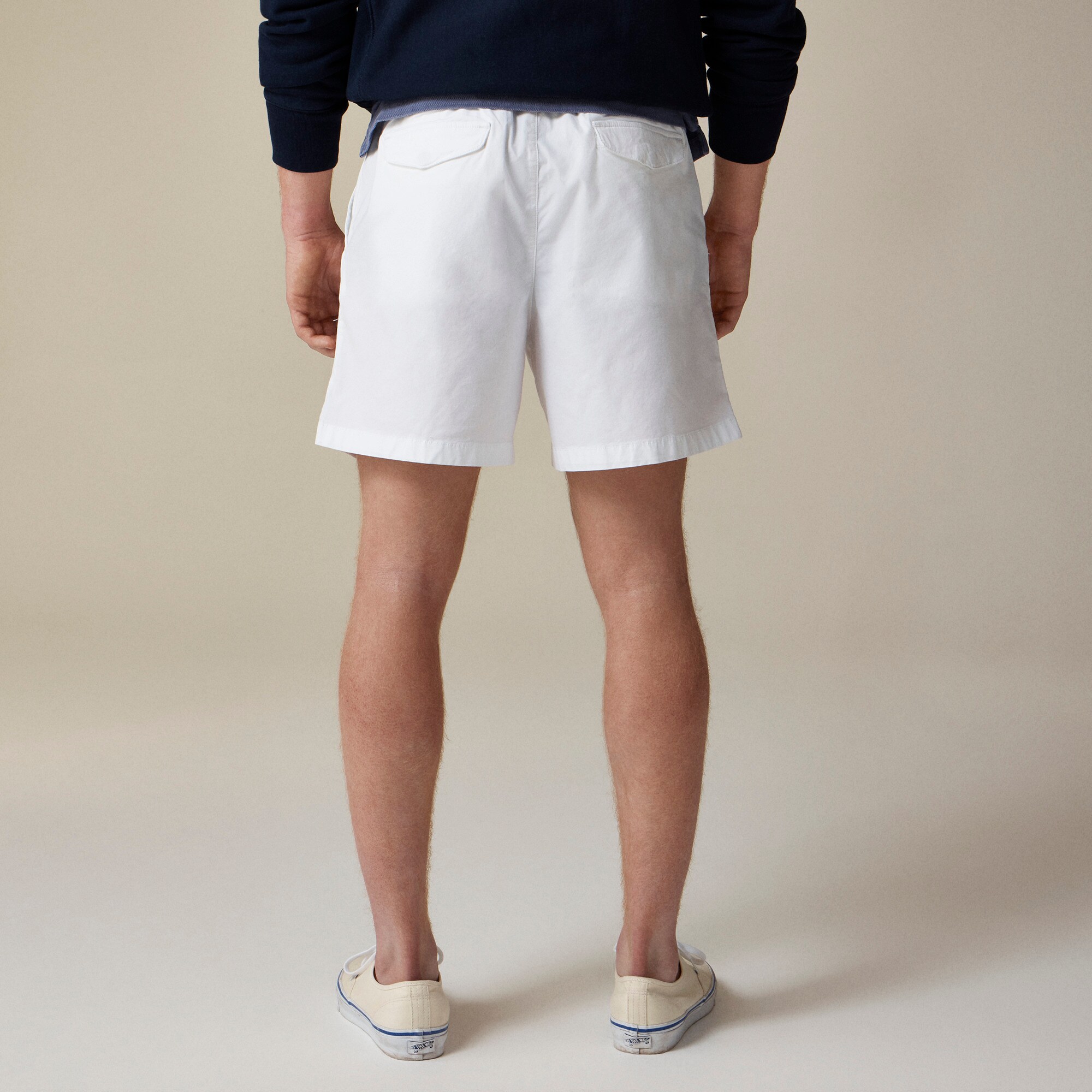 6" pleated utility sport short in stretch cotton blend