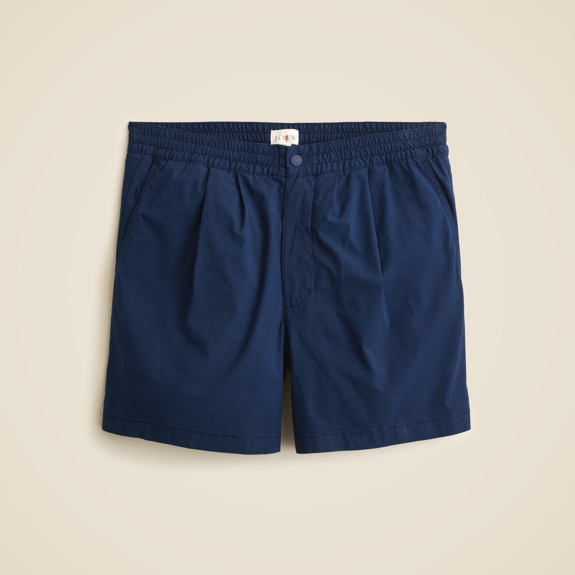 mens 6&quot; pleated utility sport short in stretch cotton blend
