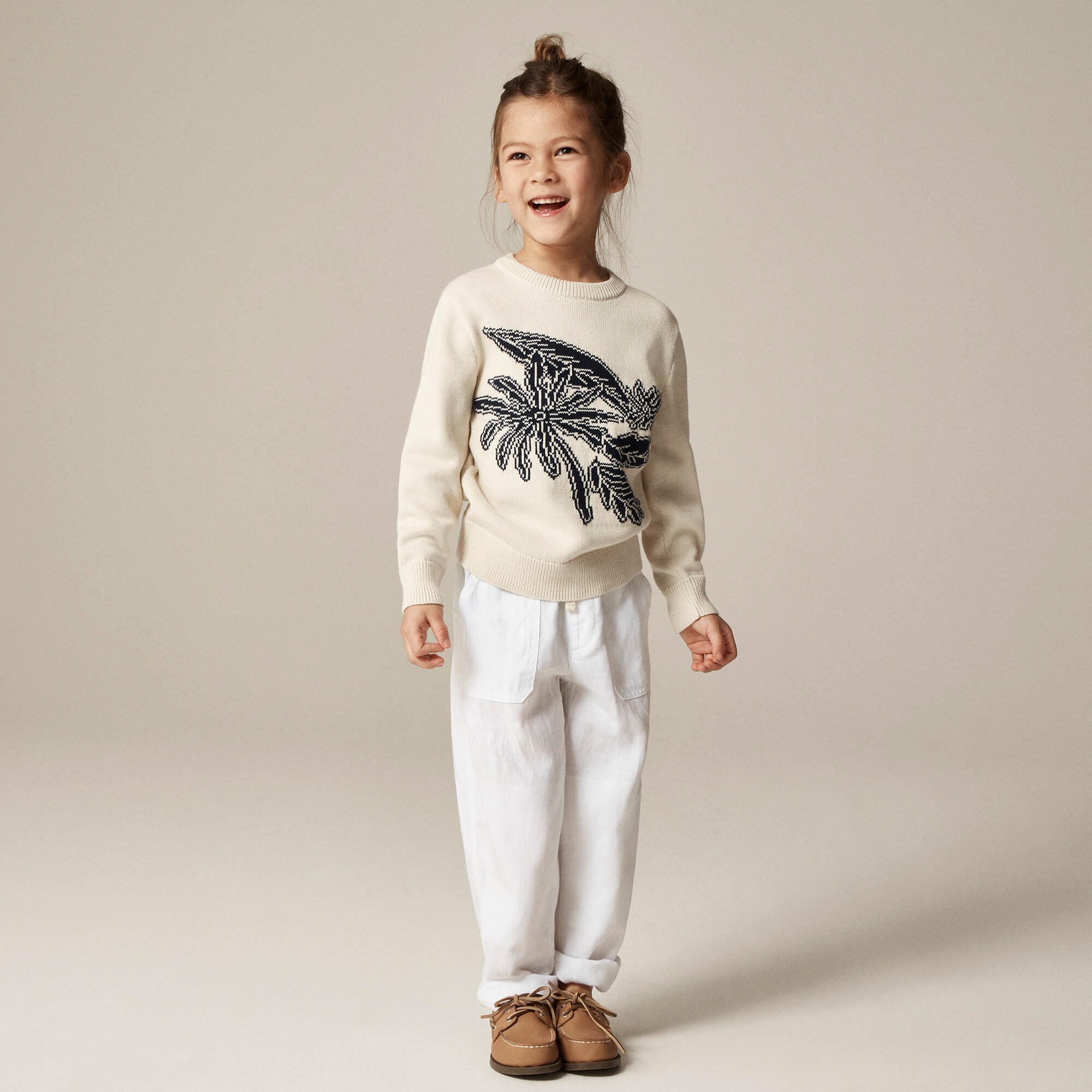 Limited-edition kids' intarsia sweater in cotton blend