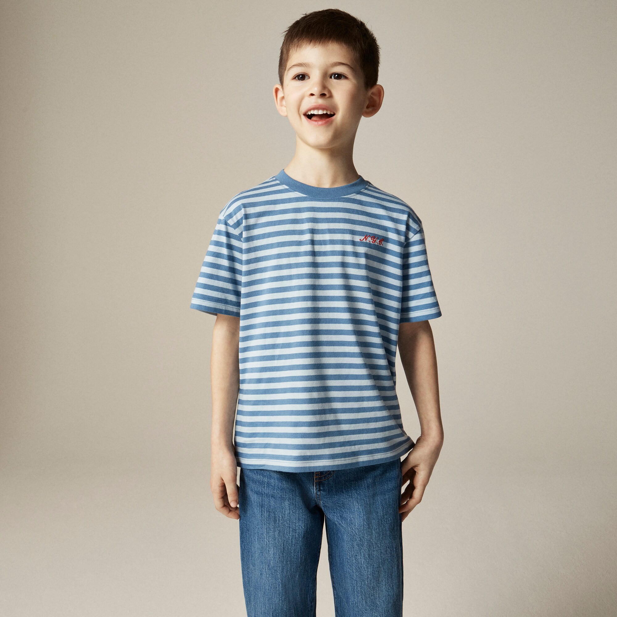  Kids' short-sleeve NYC embroidered graphic T-shirt