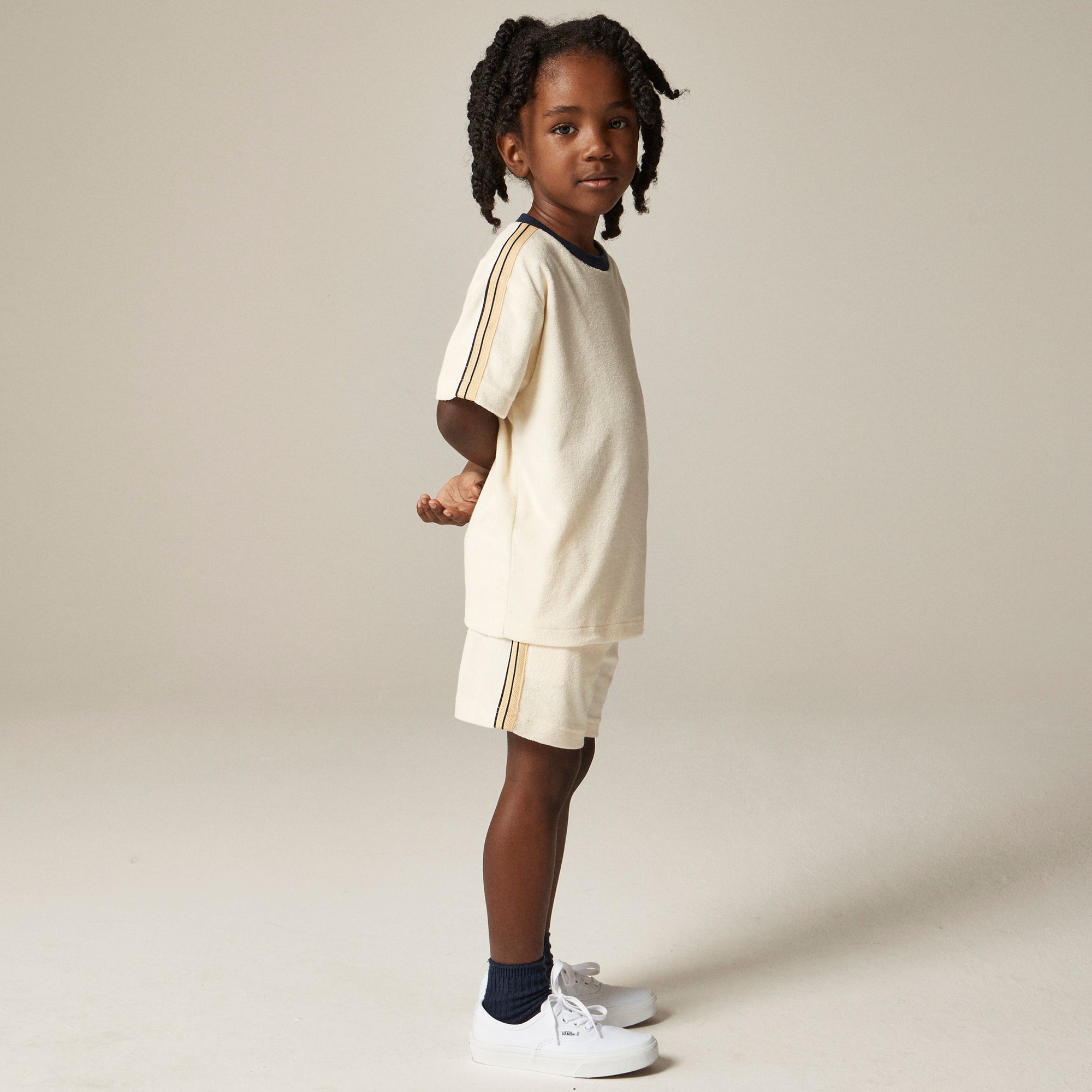 boys Kids' side-stripe T-shirt in towel terry