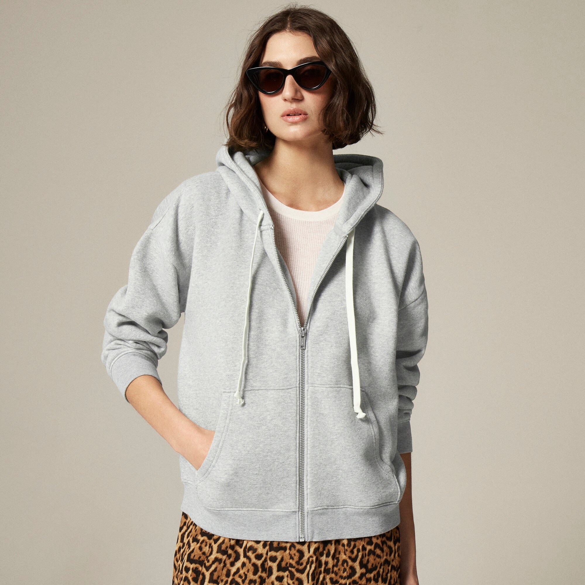 womens New heritage fleece zip-up hoodie