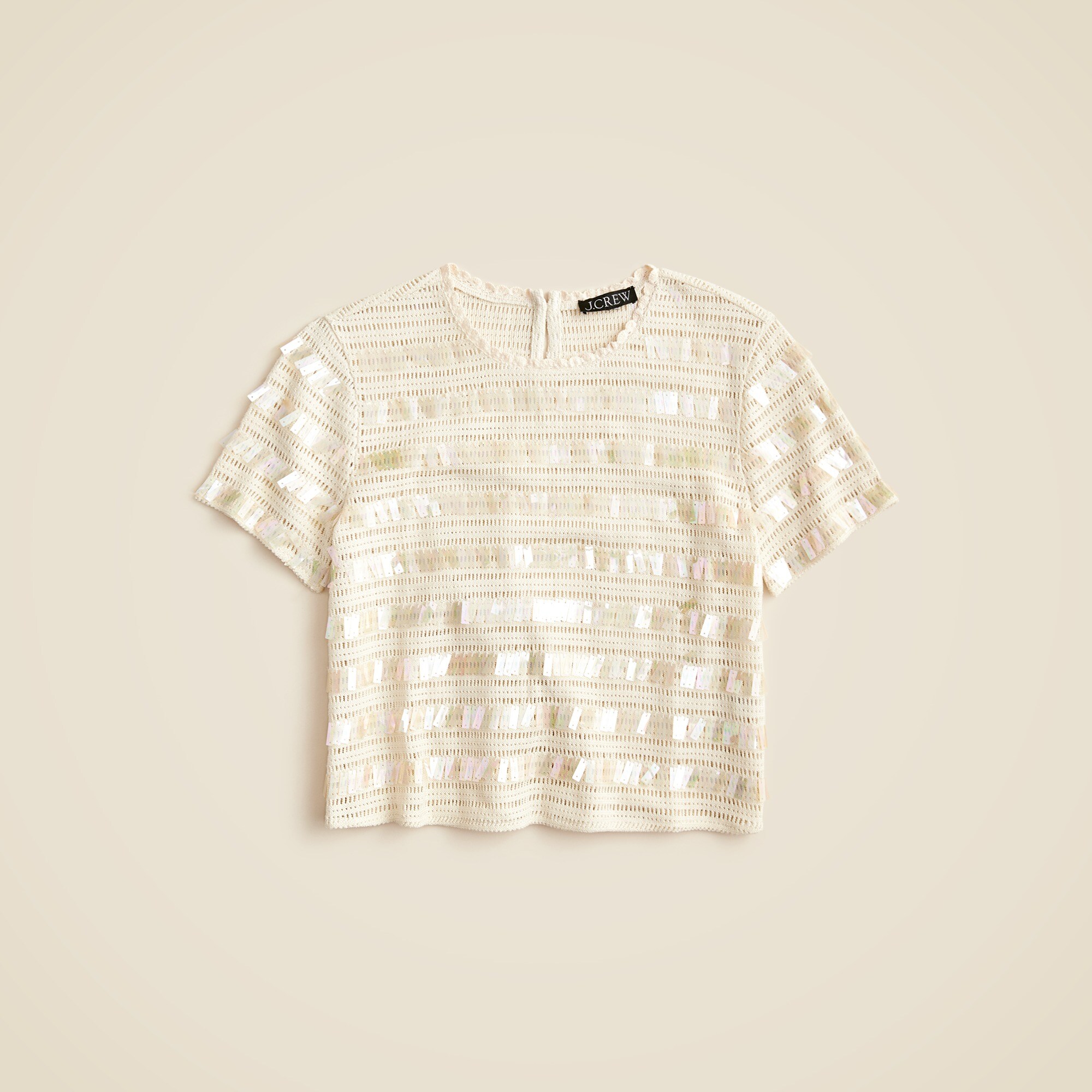 Crochet shirt with sequins