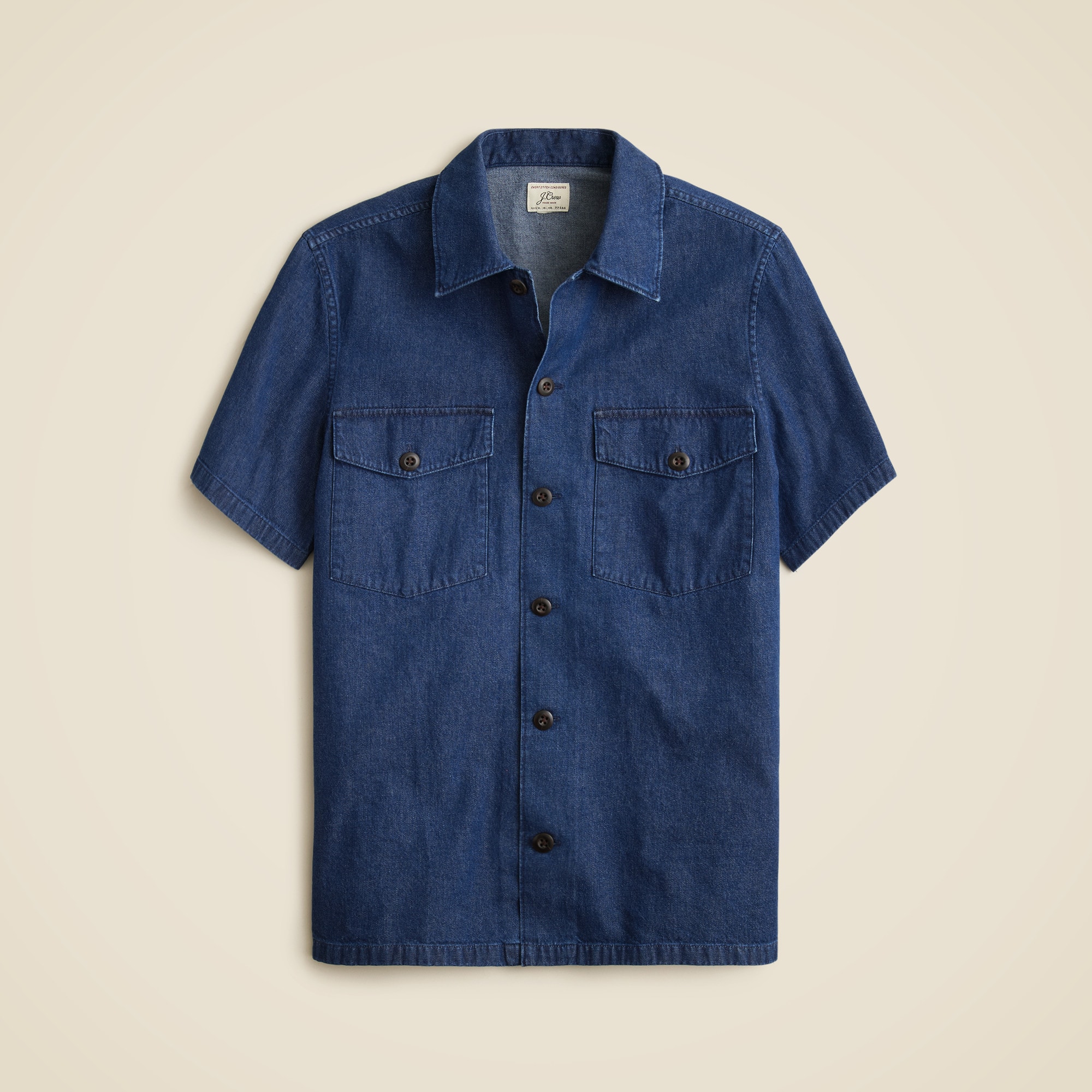 mens Short-sleeve midweight denim workshirt