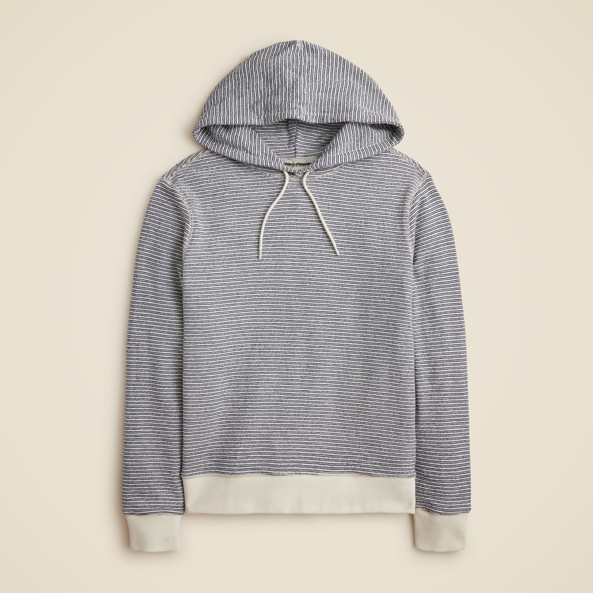 mens Textured hooded sweater-tee in stripe