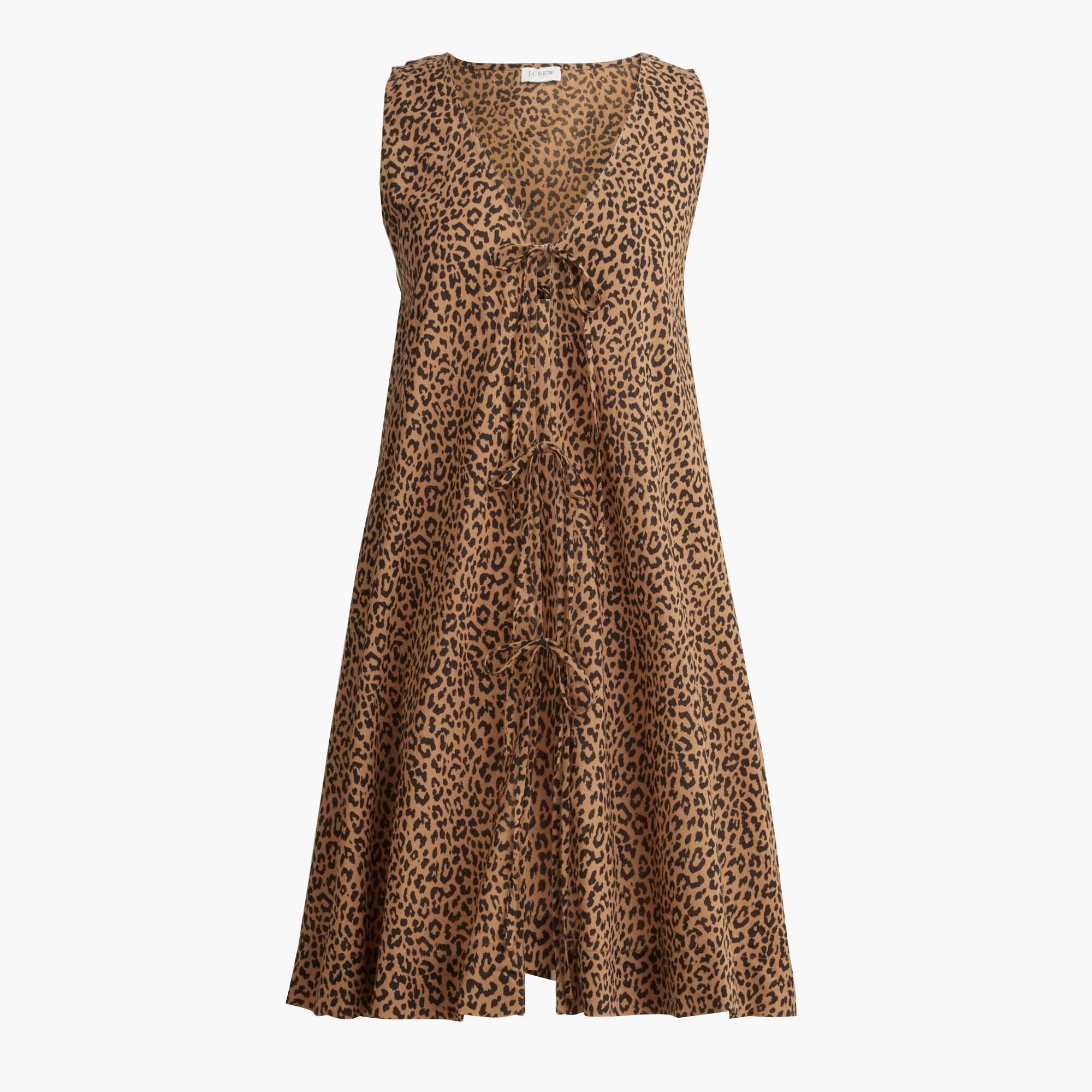 Printed tie-front beach dress