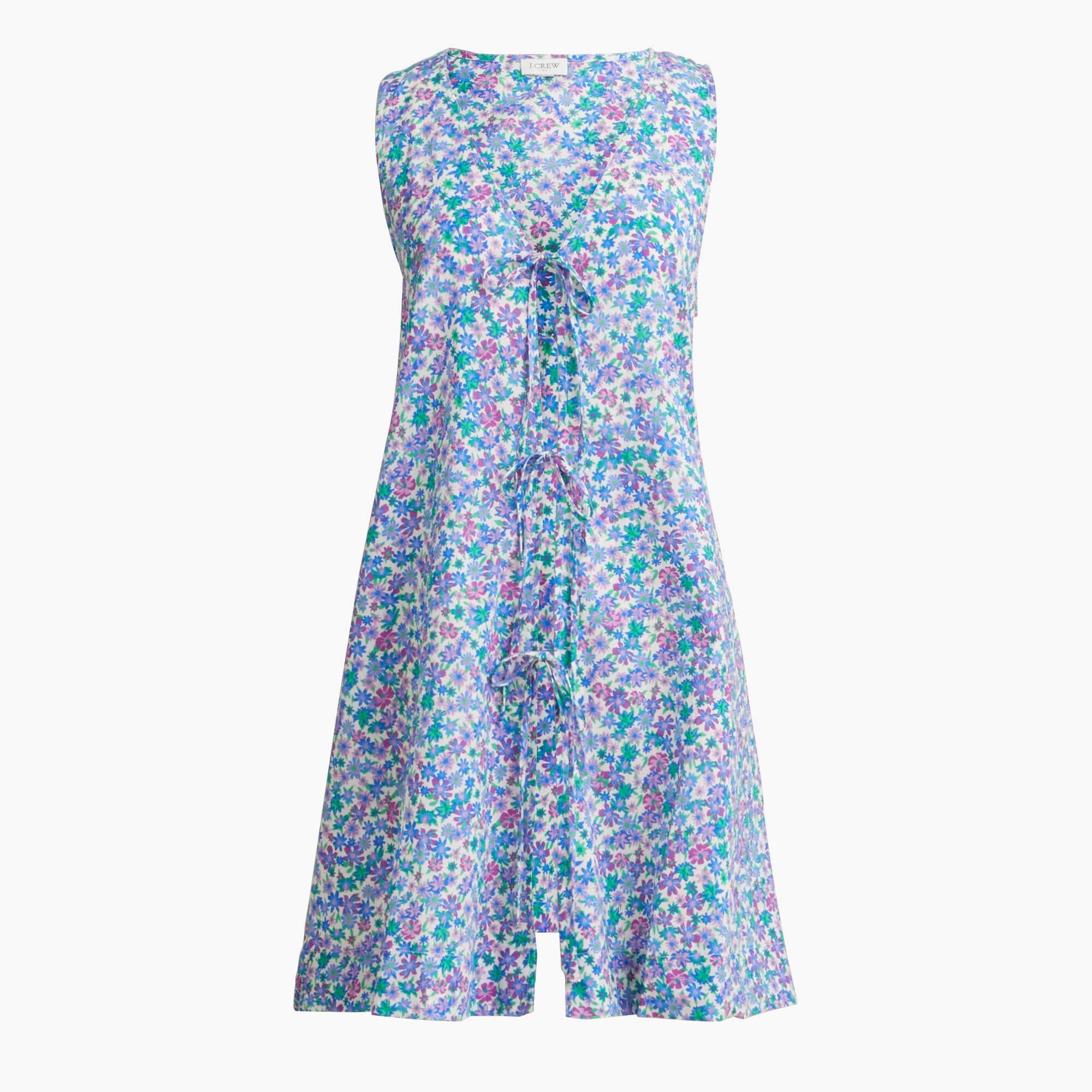 womens Printed tie-front beach dress