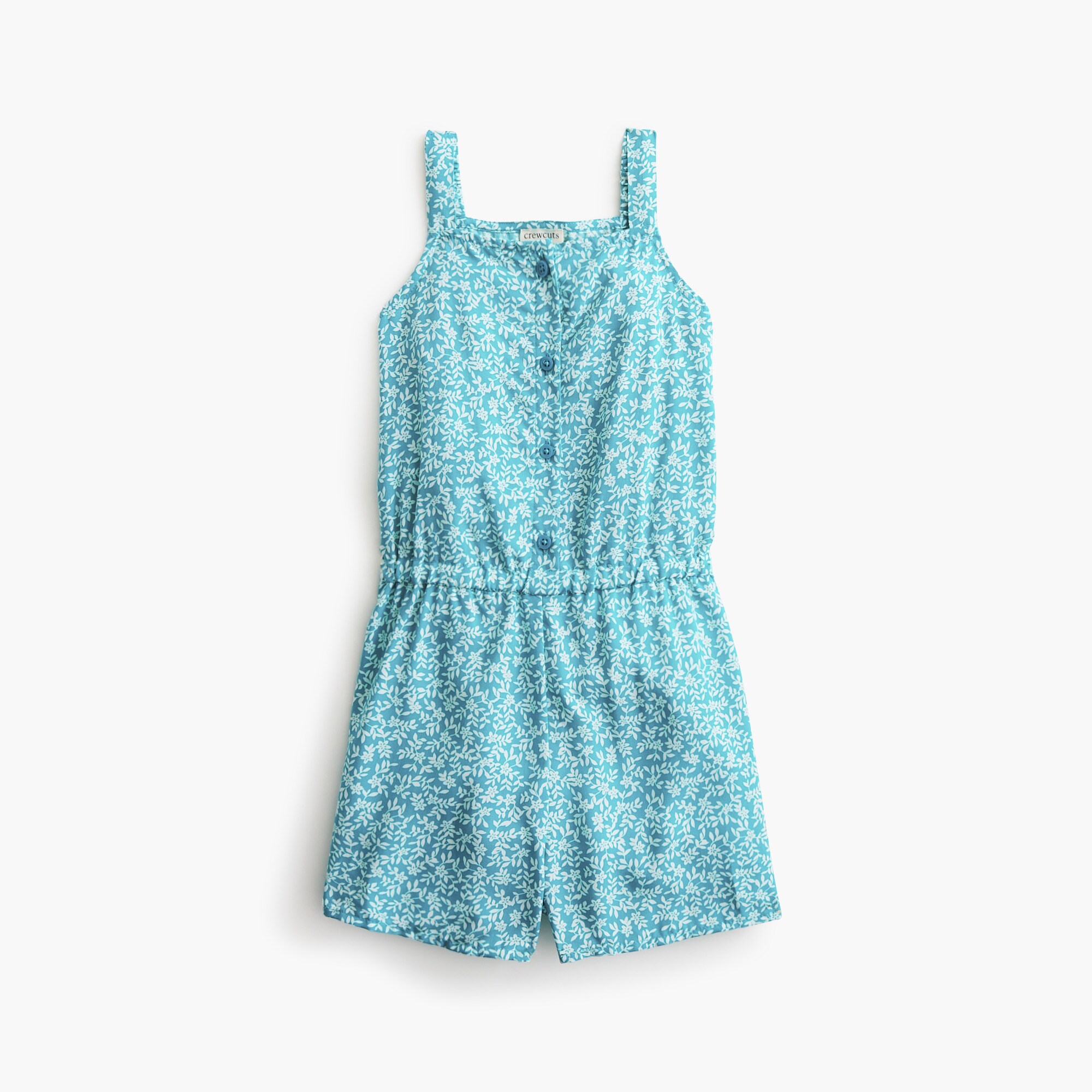 girls Girls' floral-print button-front romper
