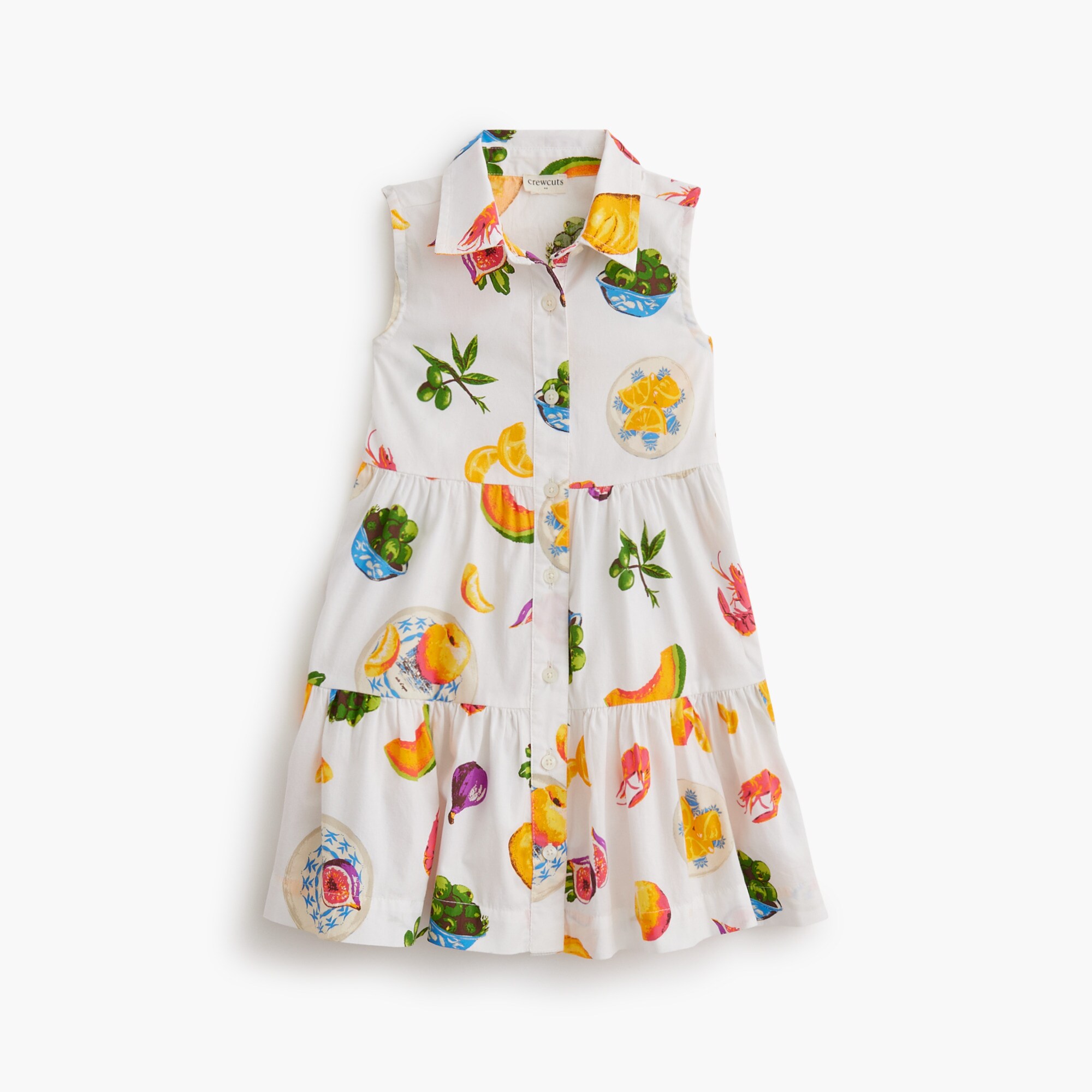 Girls' tiered shirt-dress