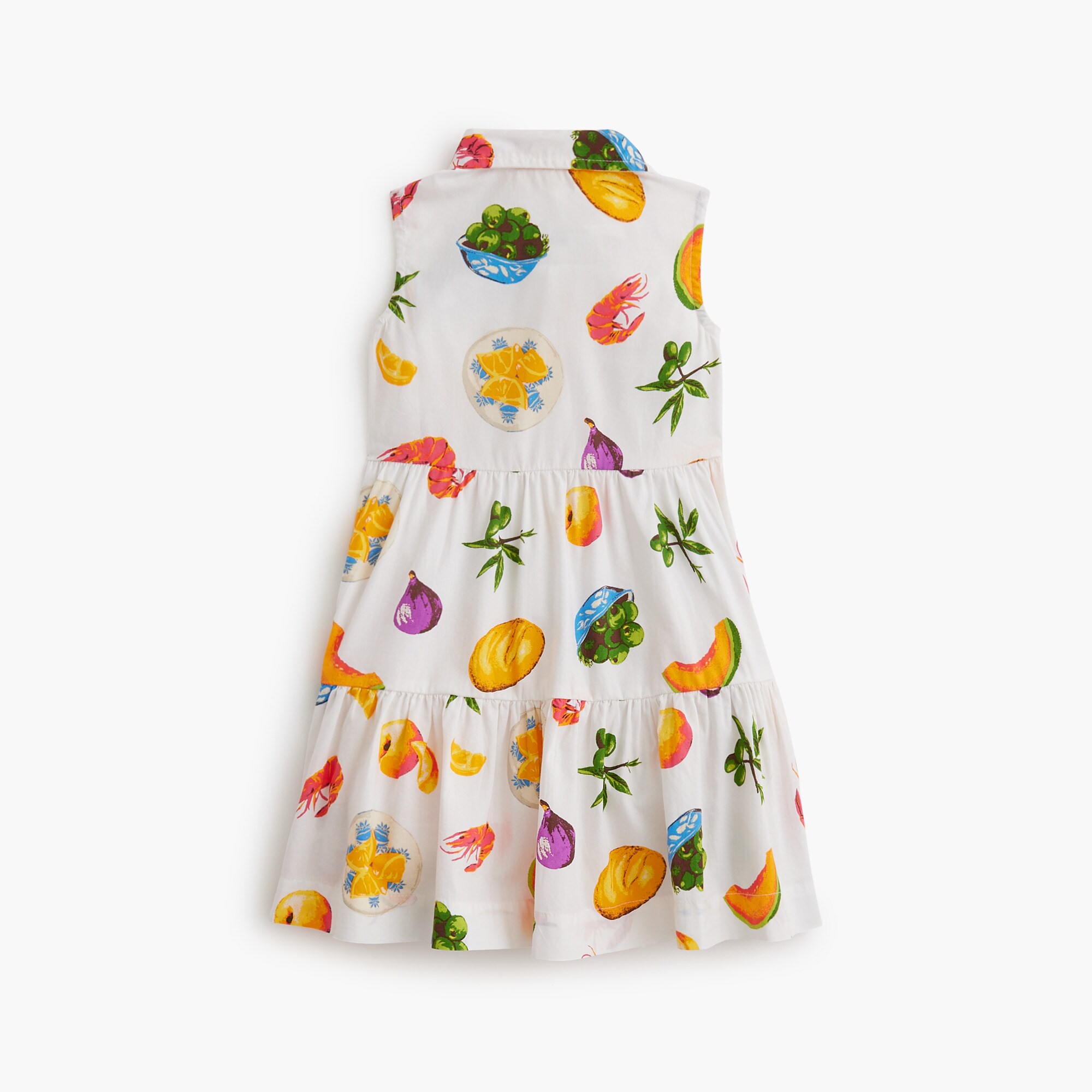 Girls' tiered shirtdress