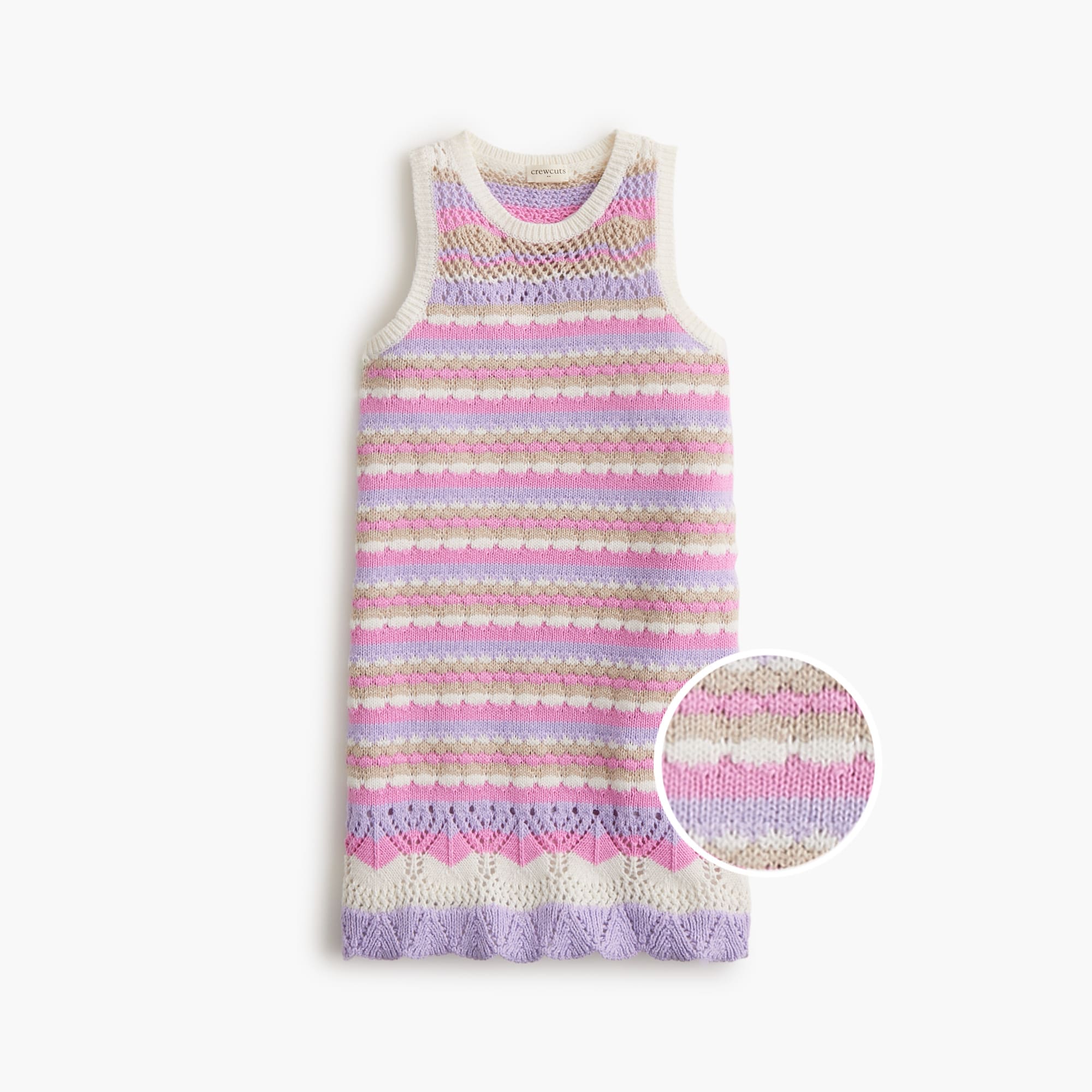 girls Girls' striped crochet sweater-dress