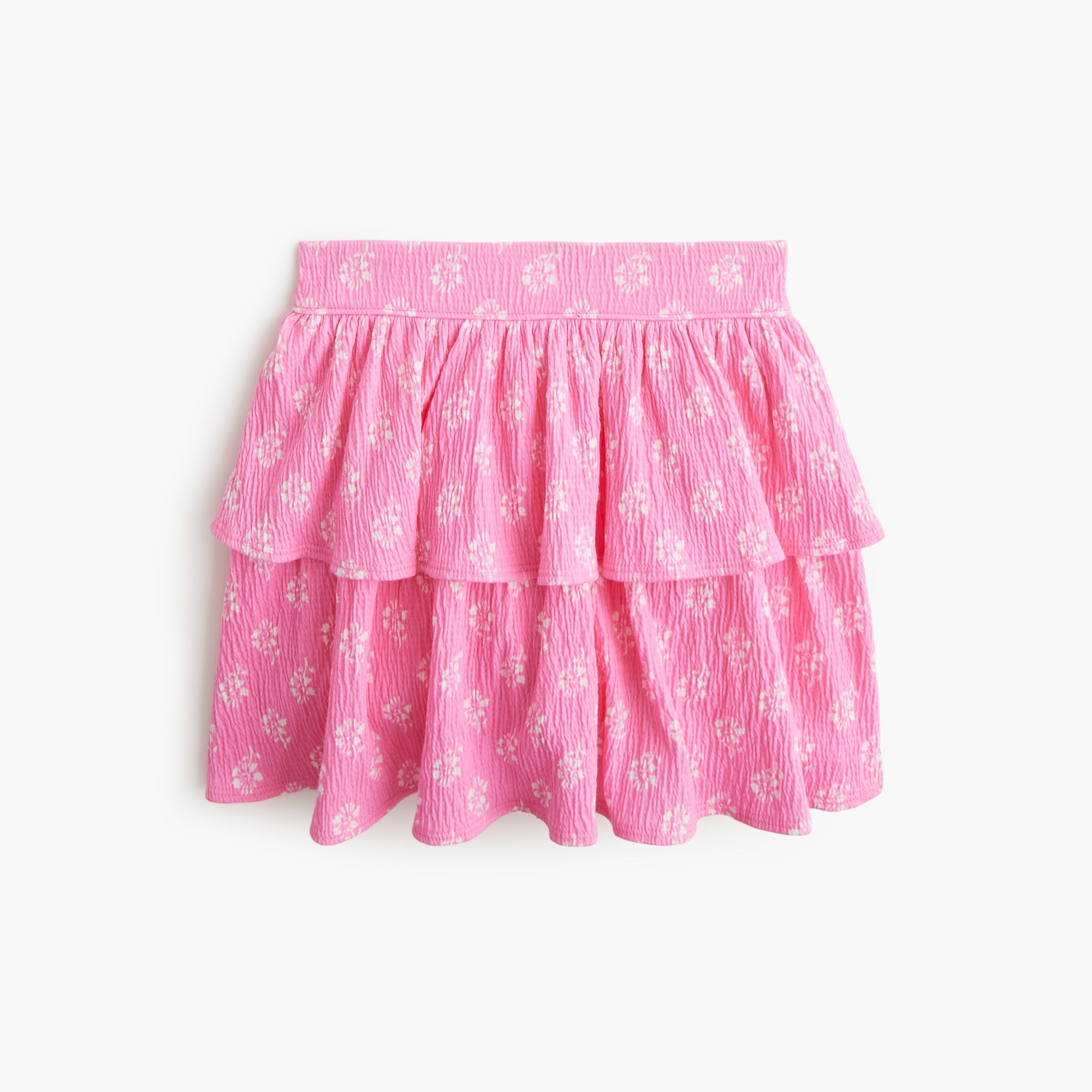 girls Girls' tiered crinkle-knit skort