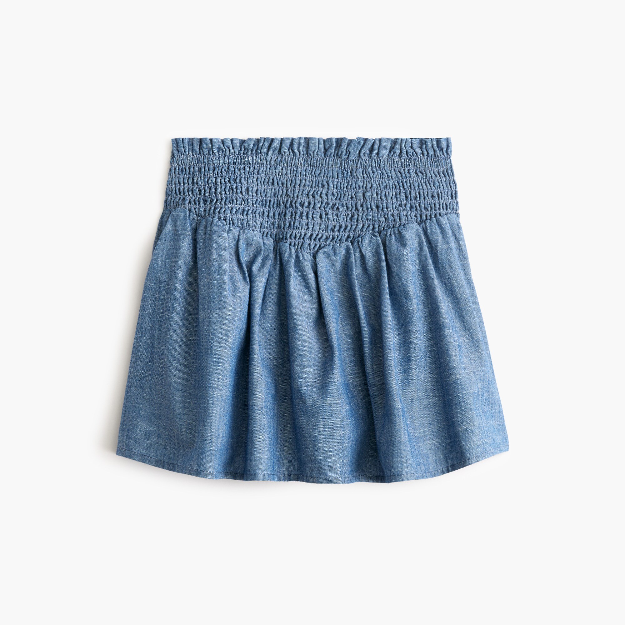 factory: girls' smocked chambray skirt for girls