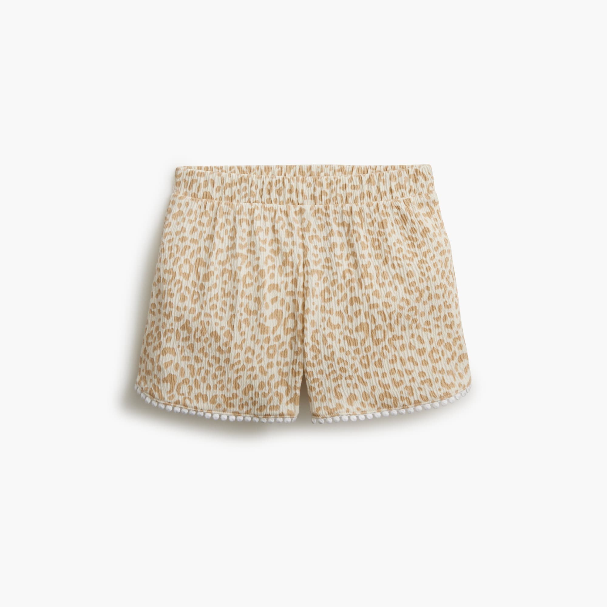 girls' leopard crinkle-knit short for girls