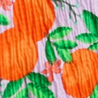 Girls' orange-print crinkle-knit short VINTAGE LILAC MULTI