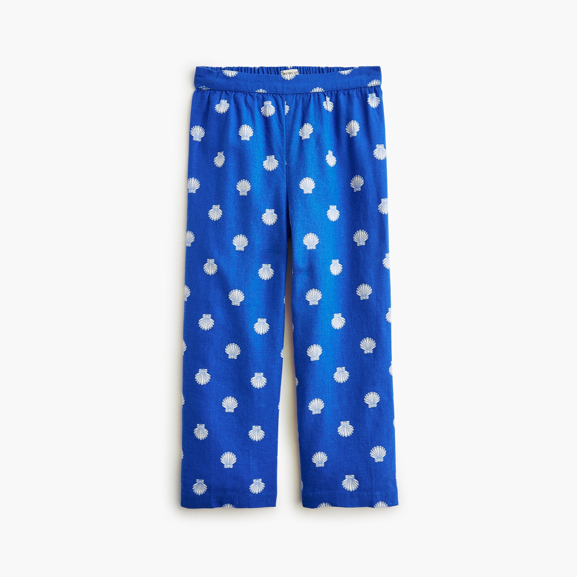 girls' seashell-print linen-blend pant for girls