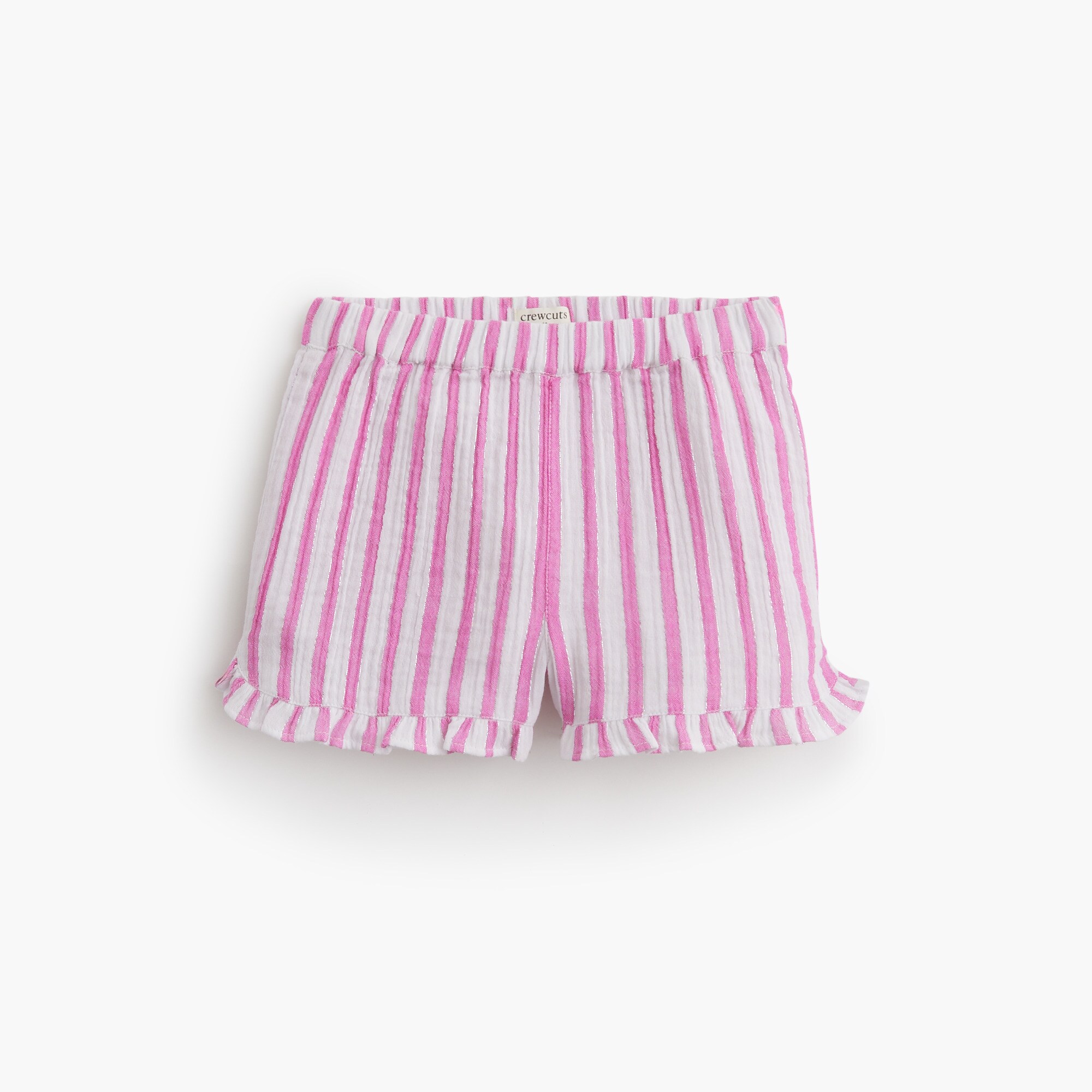girls' striped shimmer gauze short for girls