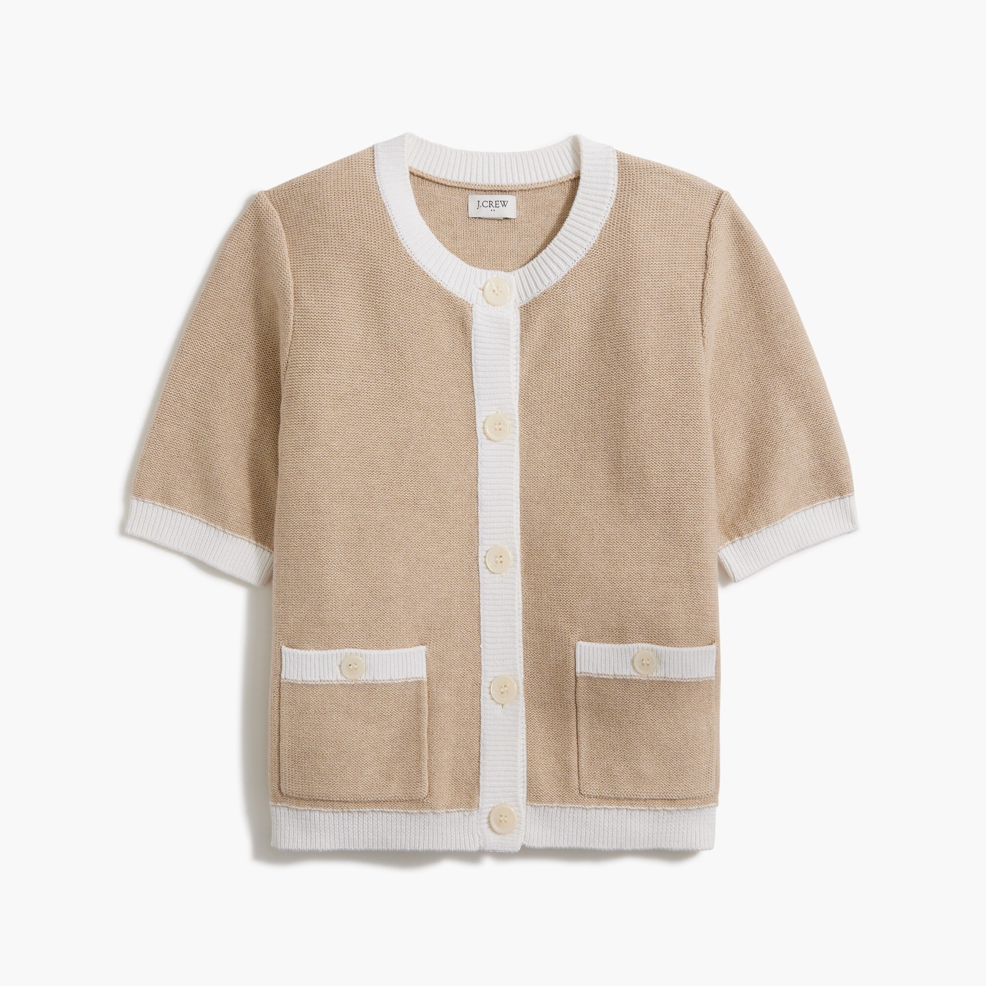 Short-sleeve cardigan sweater