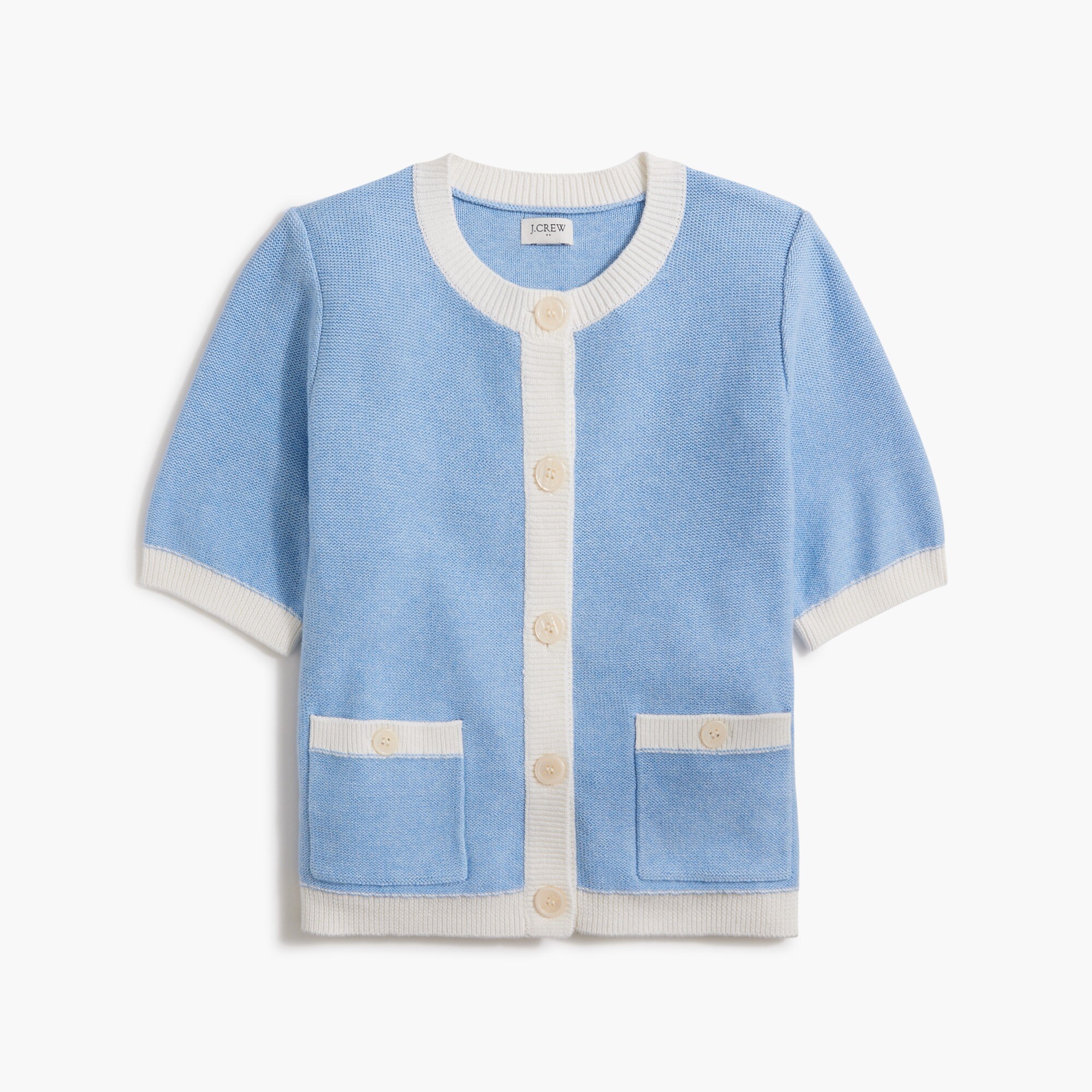 womens Short-sleeve cardigan sweater