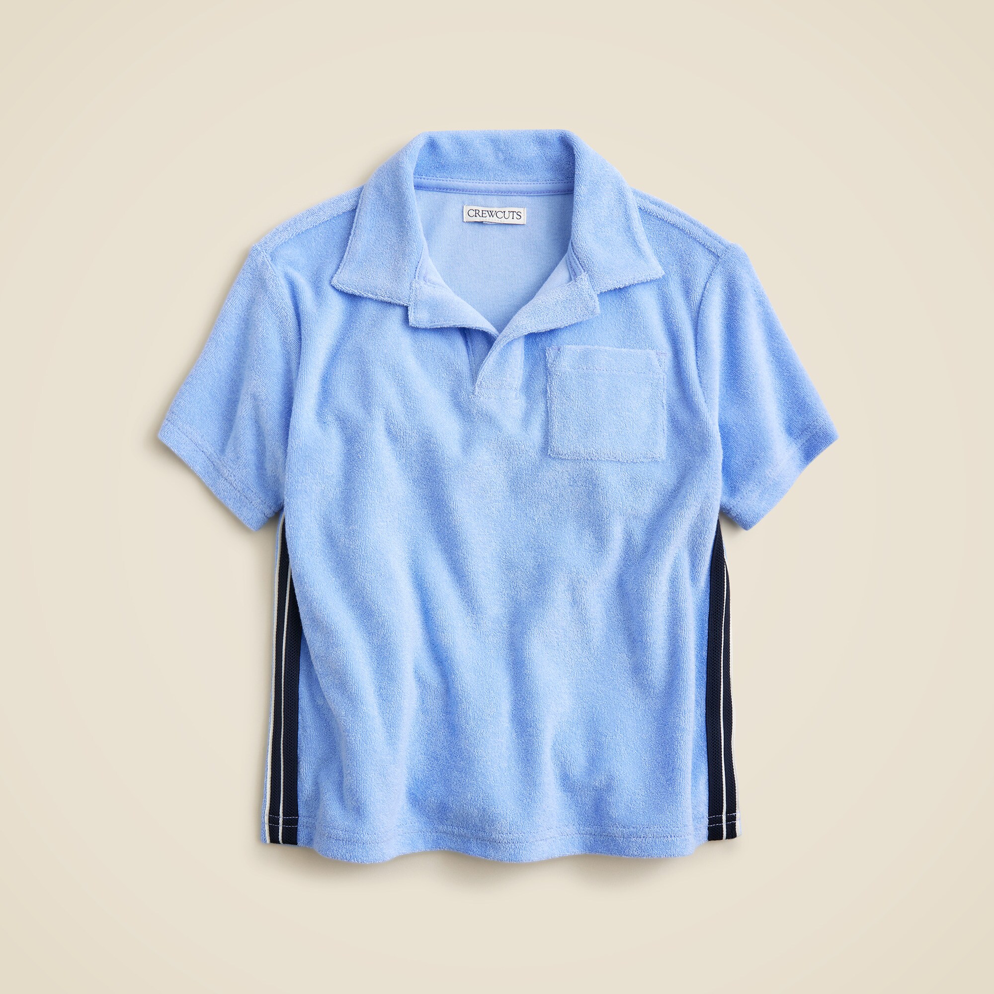 boys Kids' short-sleeve johnny-collar shirt in towel terry
