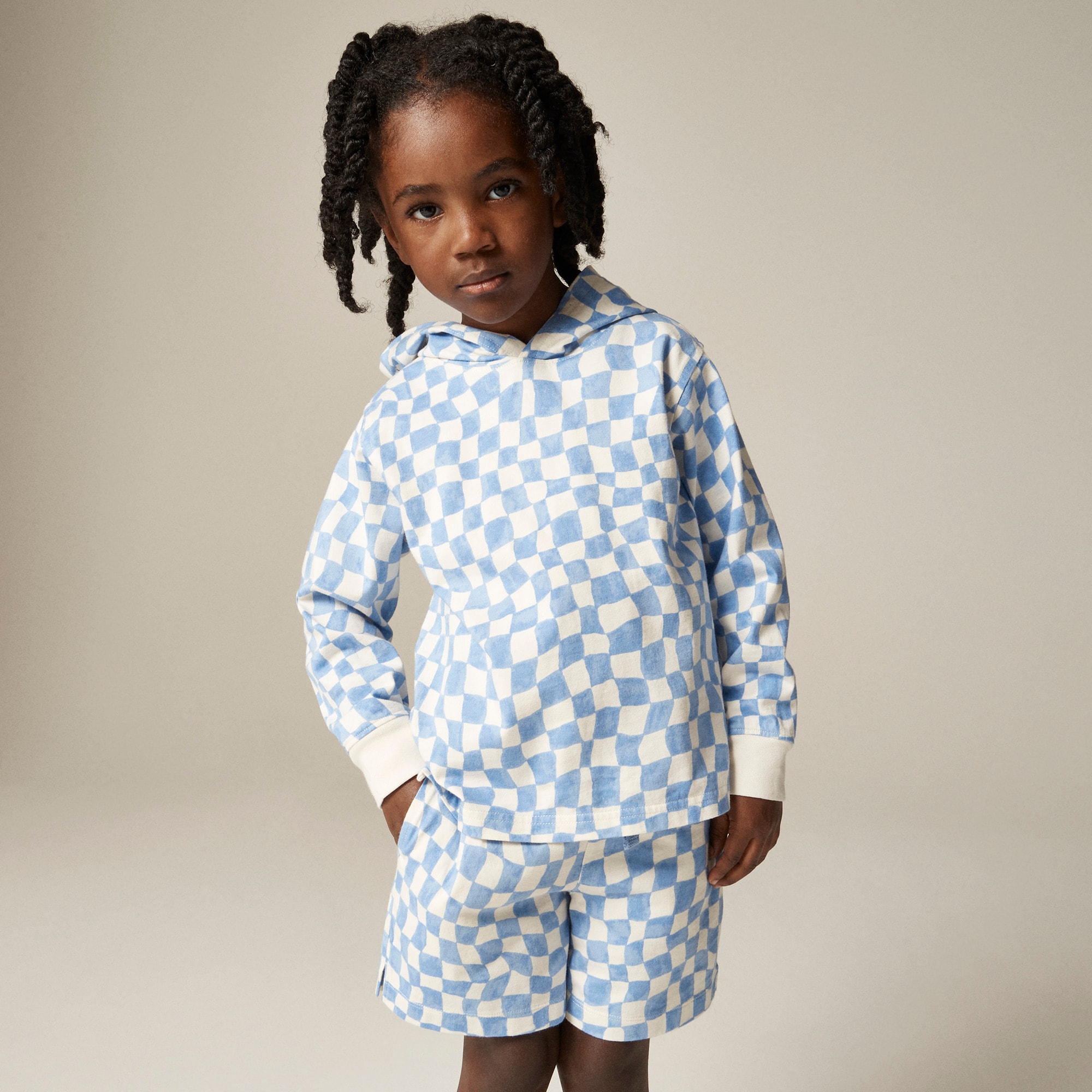 boys Kids' lightweight cotton hoodie in checkerboard