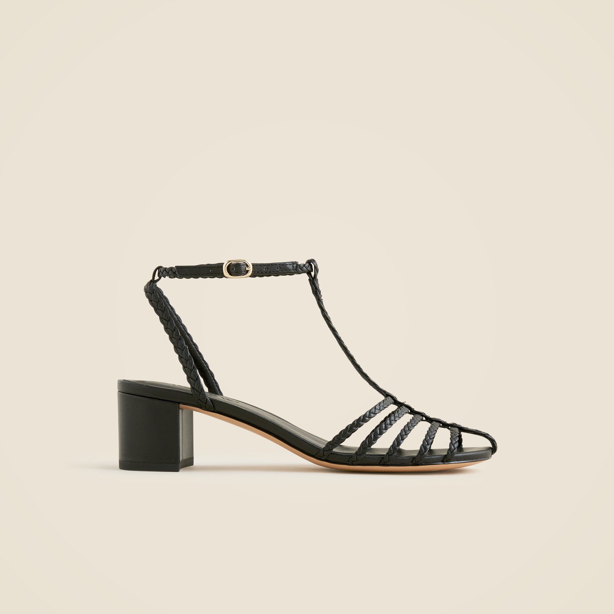 Block Heel J Crew Heels Comfortable Shay Braided-strap Block-heel